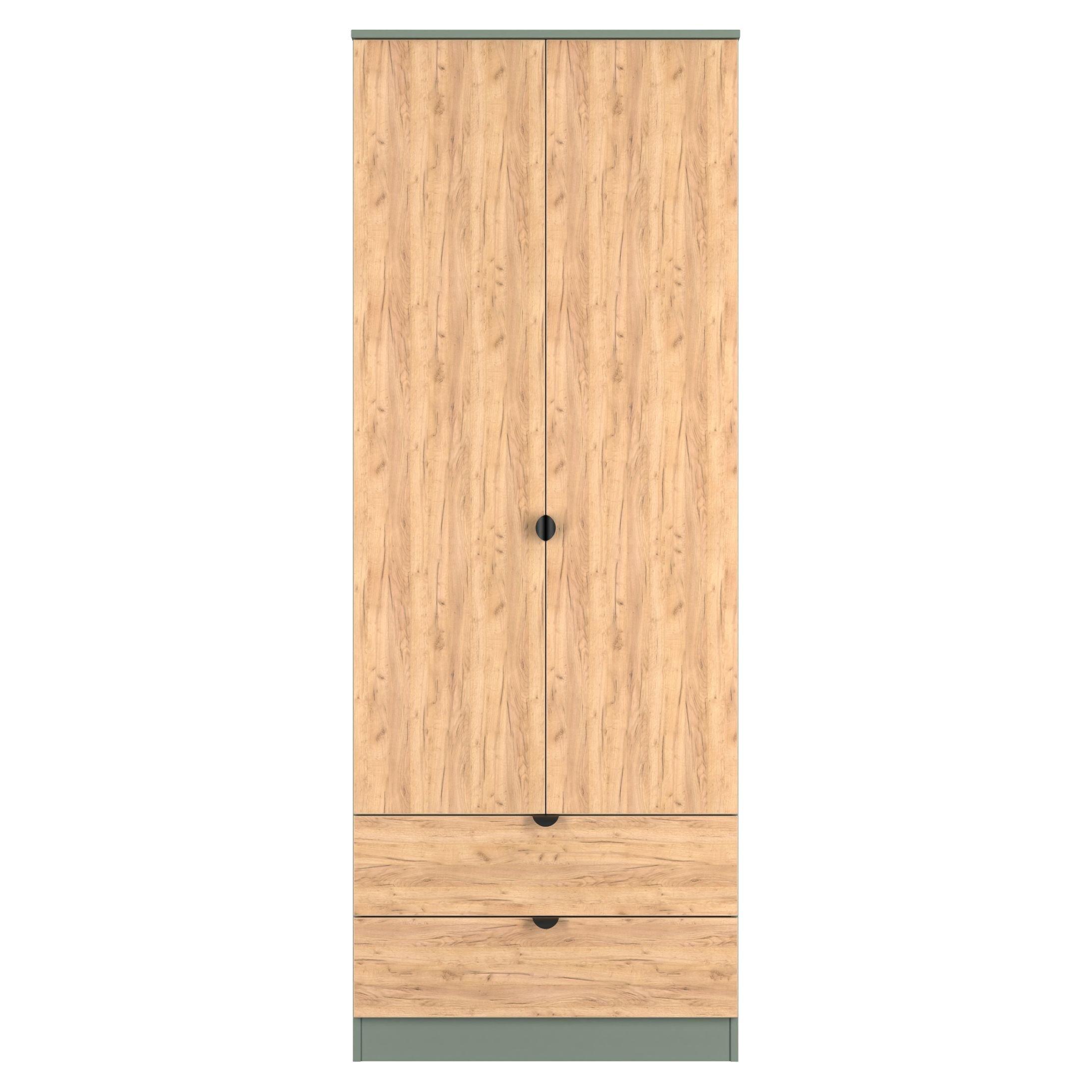Craft Oak & Ree - Welcome Furniture - Solomon 2 Drawer Double Wardrobe - 1