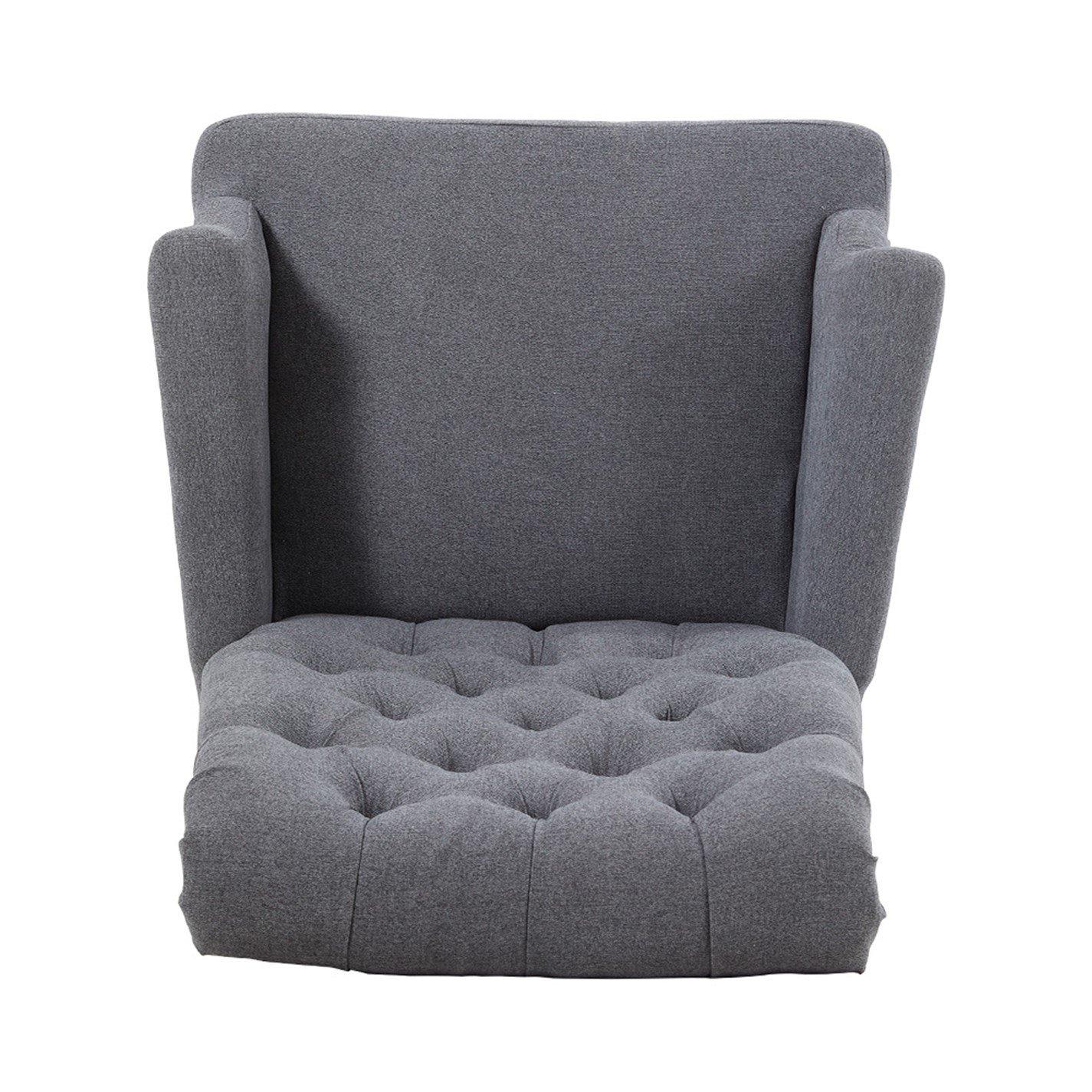 Grey - Kabinet UK - Linen Buttoned Upholstered Dining Chair - 5
