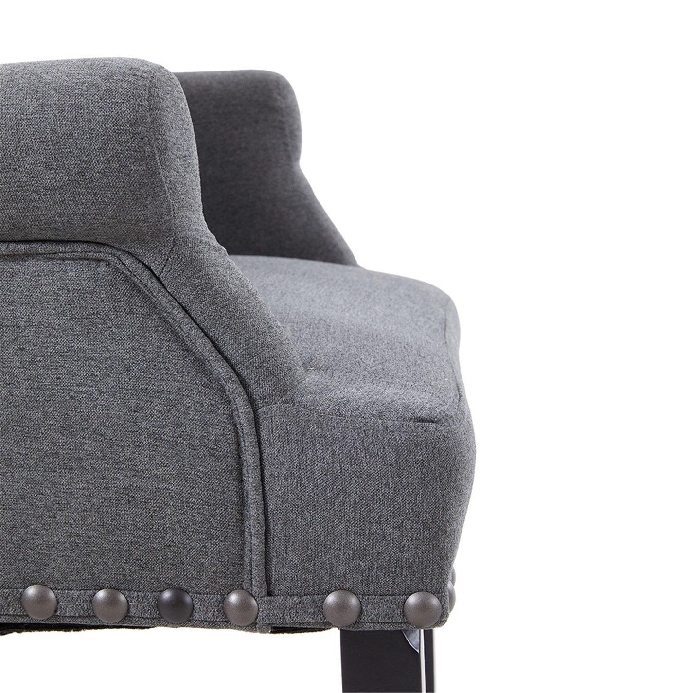 Grey - Kabinet UK - Linen Buttoned Upholstered Dining Chair - 7