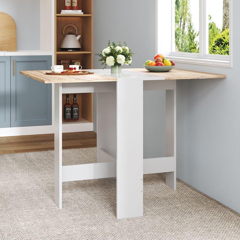 Brown - Kabinet UK - Folding Modern Drop Leaf Dining Table - 1