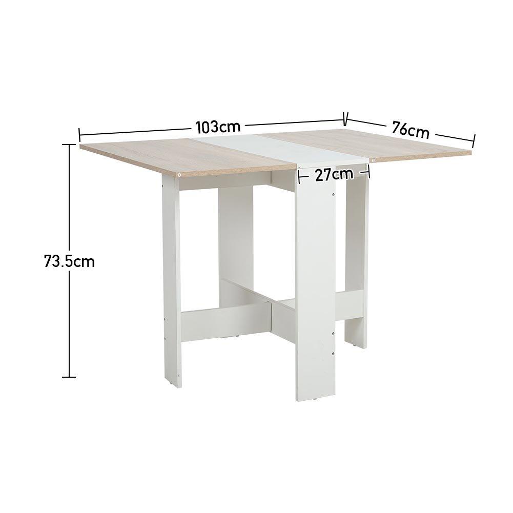 Brown - Kabinet UK - Folding Modern Drop Leaf Dining Table - 9
