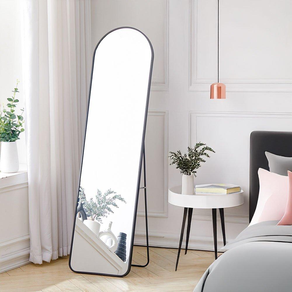 Black - Kabinet UK - Modern Arched Freestanding Metal Floor Mirror - 2