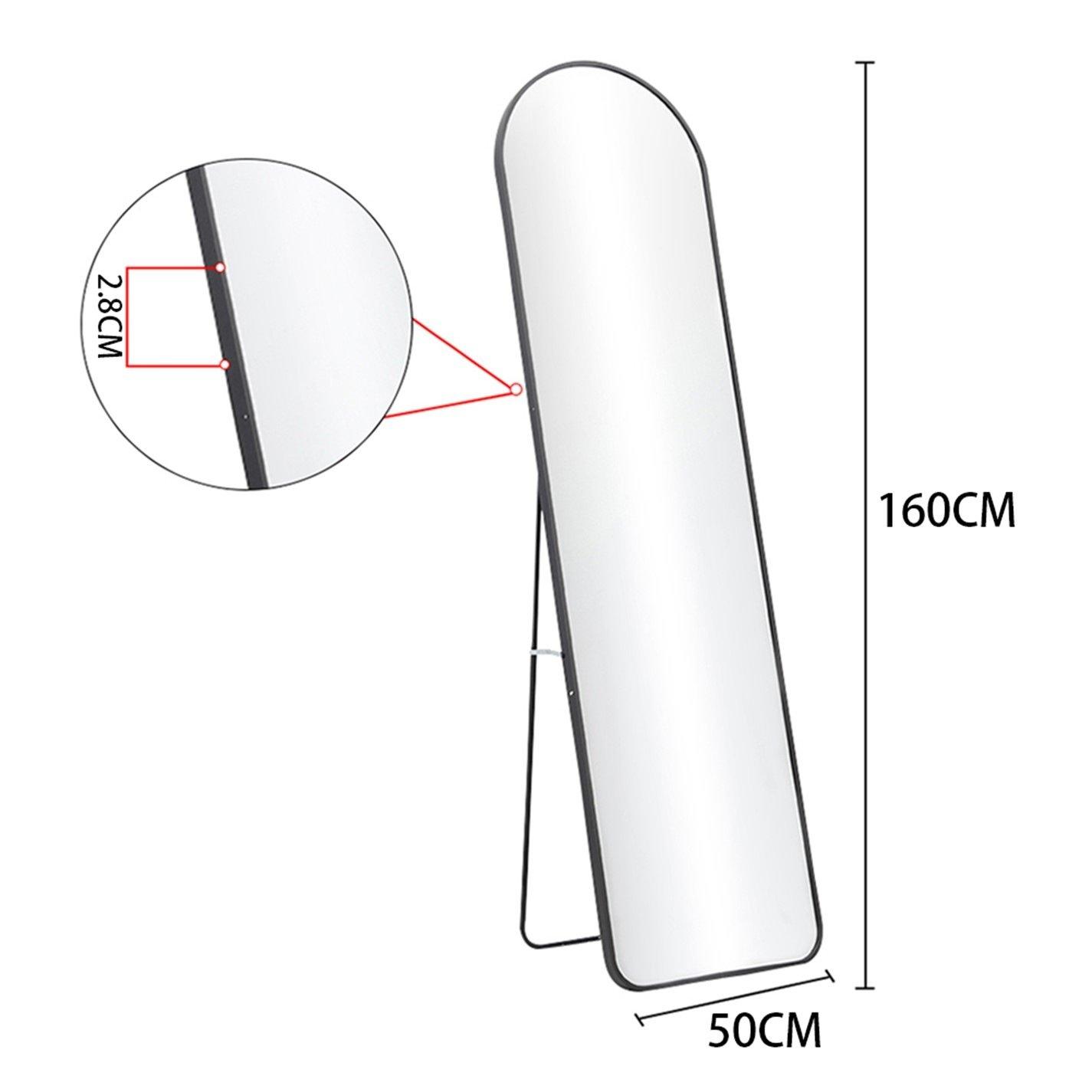 Black - Kabinet UK - Modern Arched Freestanding Metal Floor Mirror - 8