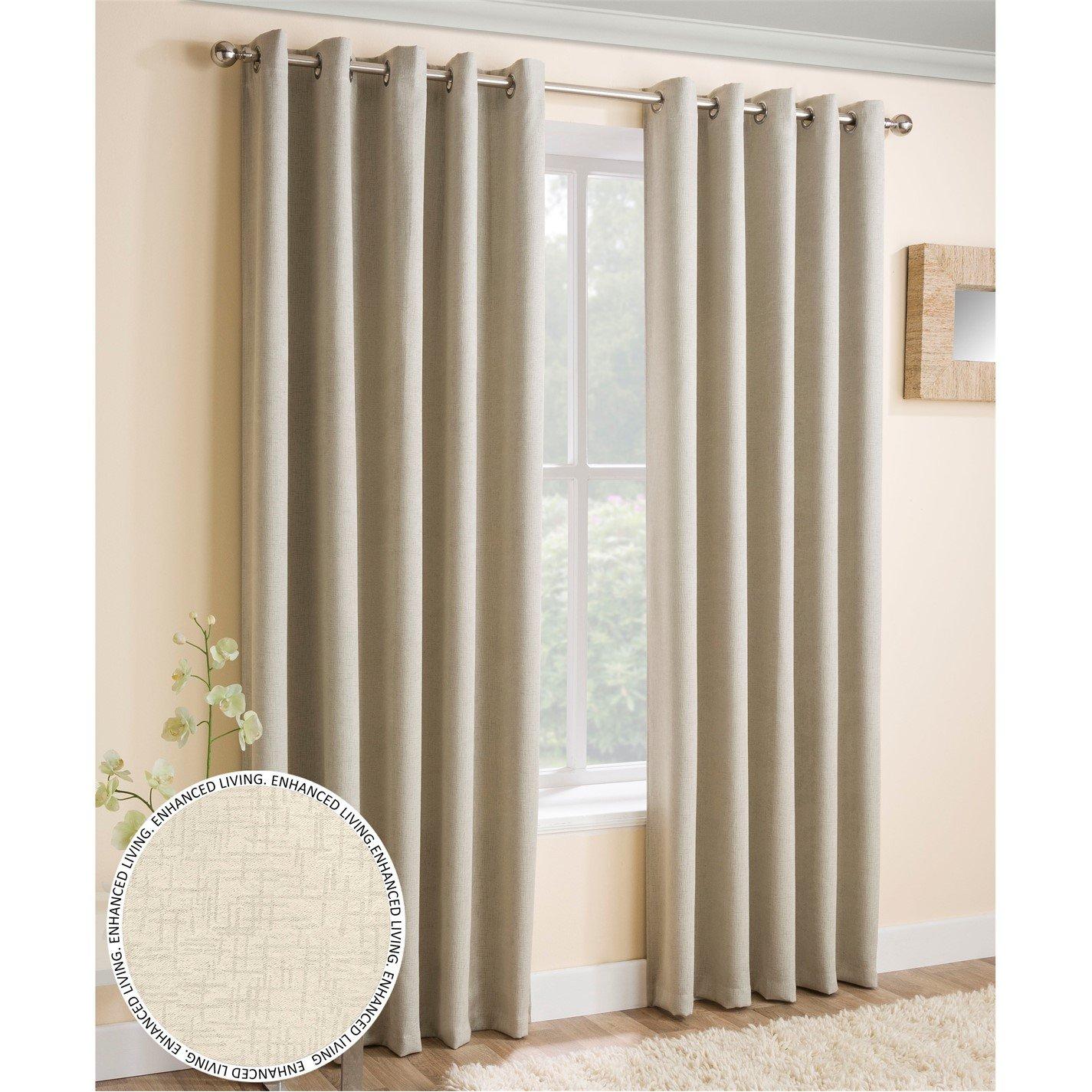 Enhanced Living  Vogue Thermal Room Darkening Curtains Eyelet Cream - 229x229cm