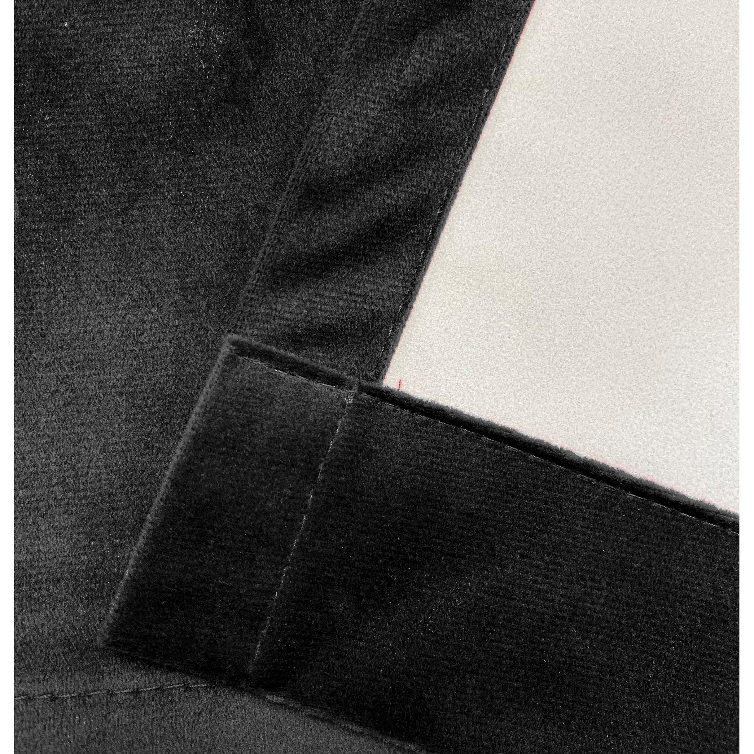 Black - Enhanced Living - Hampton Black Velvet Blackout Thermal Ring Curtain - 4