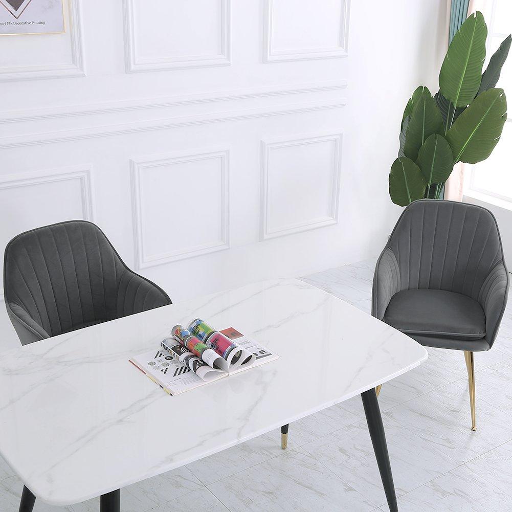 Grey - Kabinet UK - 2 Set Modern Velvet Upholstered Dining Chairs - 2