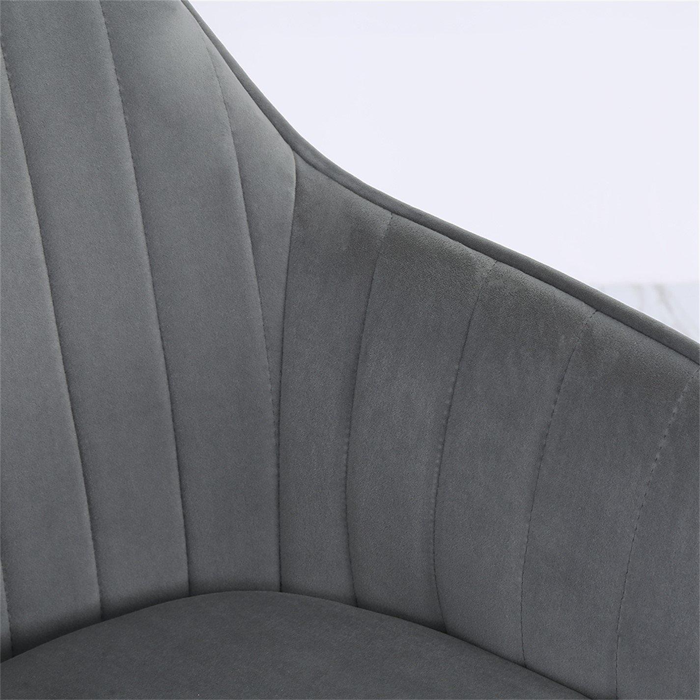 Grey - Kabinet UK - 2 Set Modern Velvet Upholstered Dining Chairs - 8