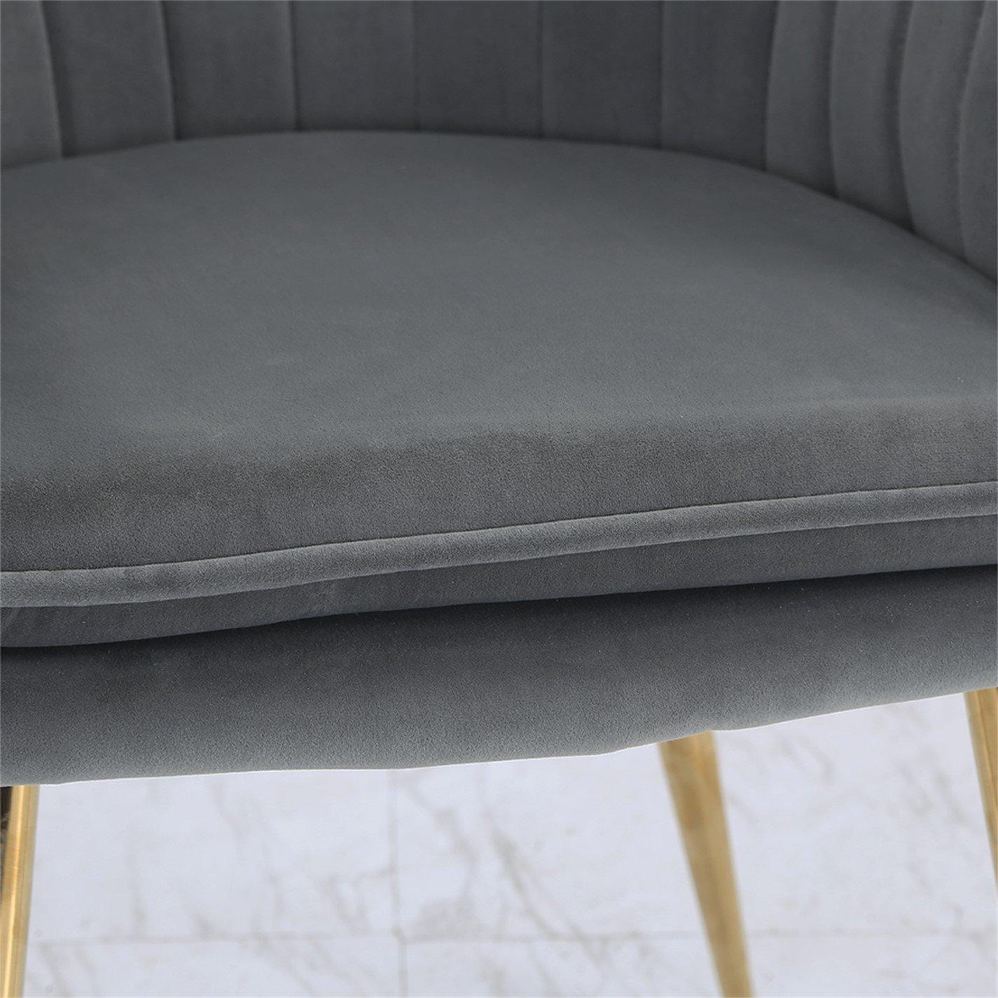 Grey - Kabinet UK - 2 Set Modern Velvet Upholstered Dining Chairs - 10