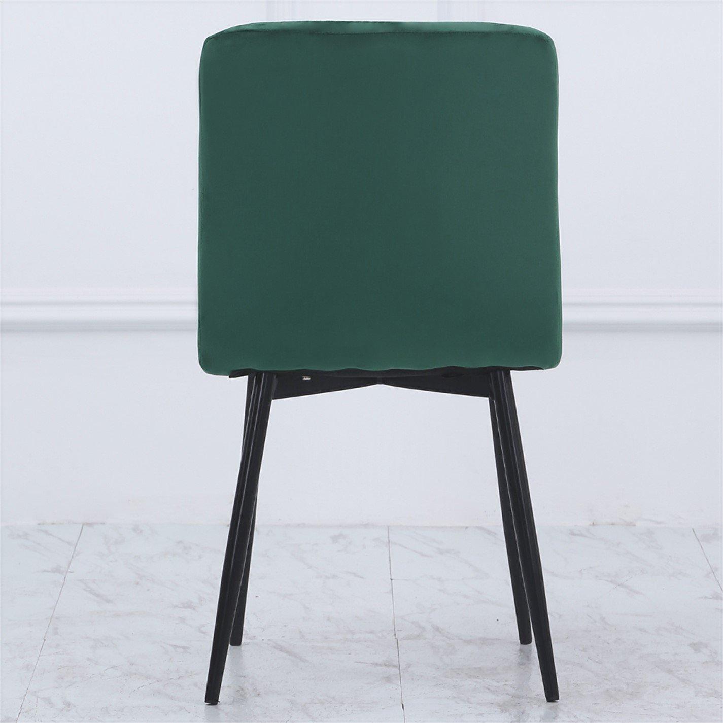 Green - Kabinet UK - 4 Set Modern Frosted Velvet Dining Chairs - 6
