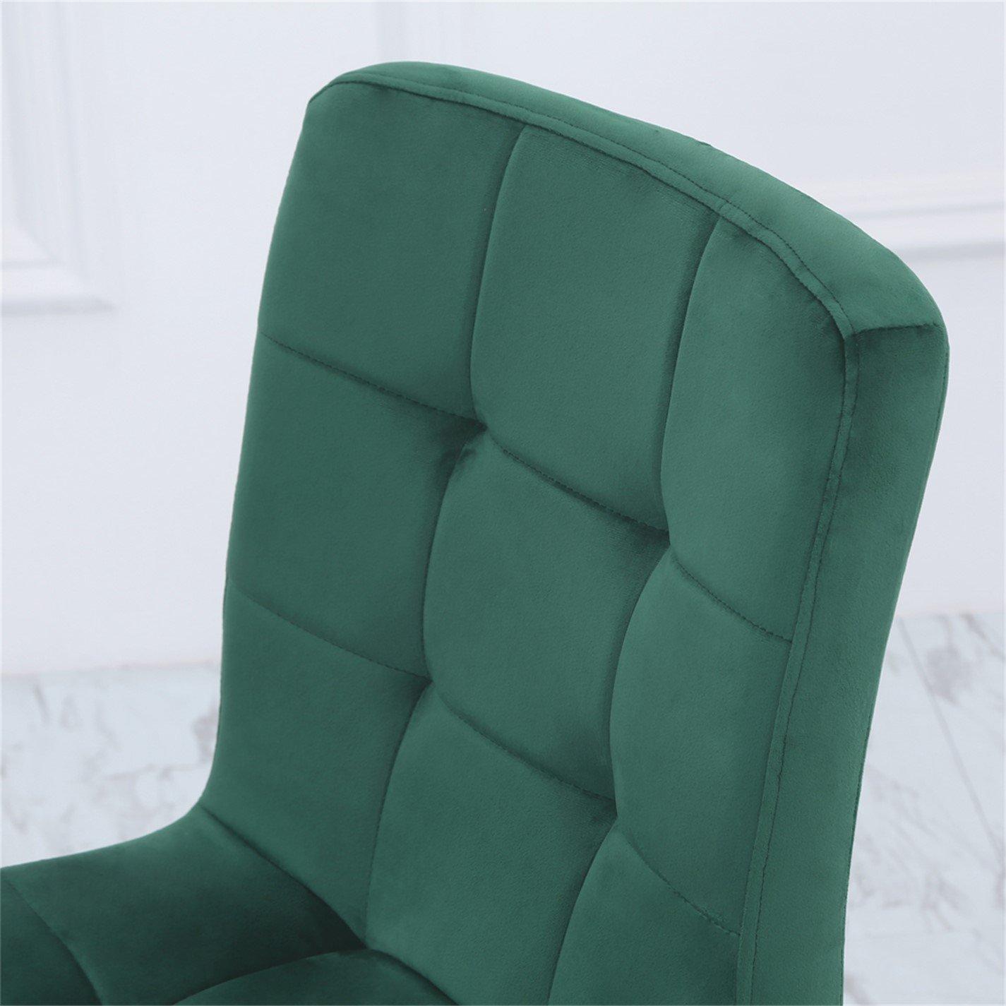 Green - Kabinet UK - 4 Set Modern Frosted Velvet Dining Chairs - 7