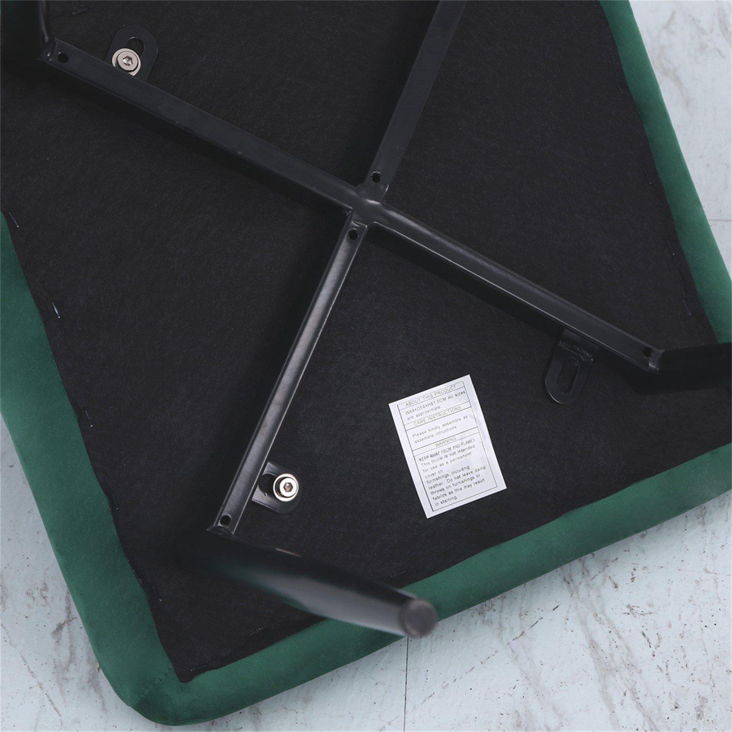 Green - Kabinet UK - 4 Set Modern Frosted Velvet Dining Chairs - 8