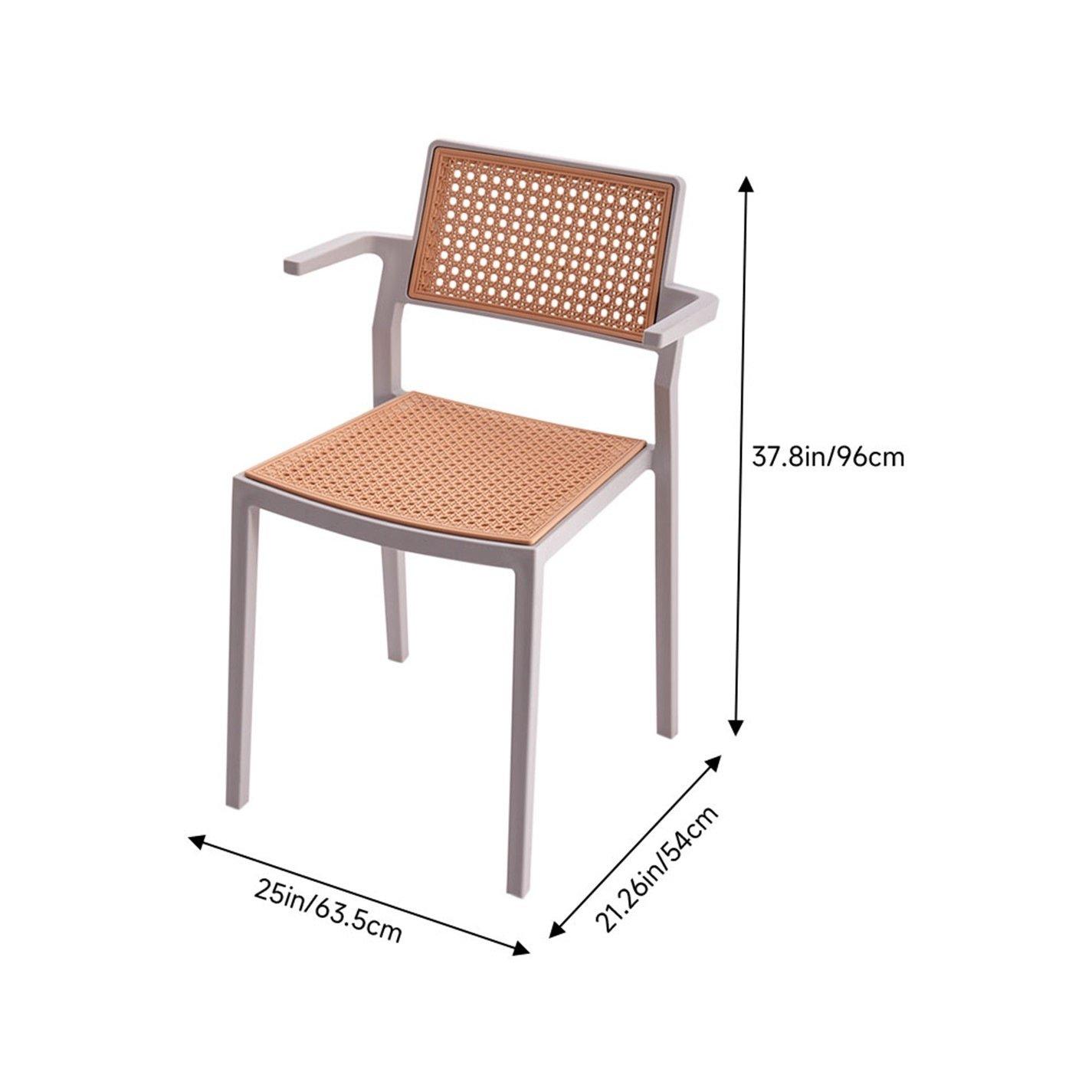 Grey - Kabinet UK - 4 Set Pseudo-rattan PP Dining Chair - 7
