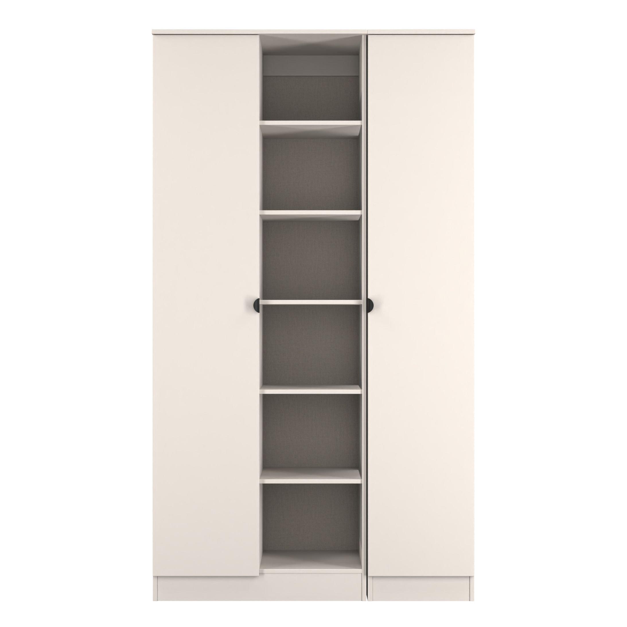 Kashmir Matt - Welcome Furniture - Solomon 2 Door Open Shelf Triple Wardrobe - 1