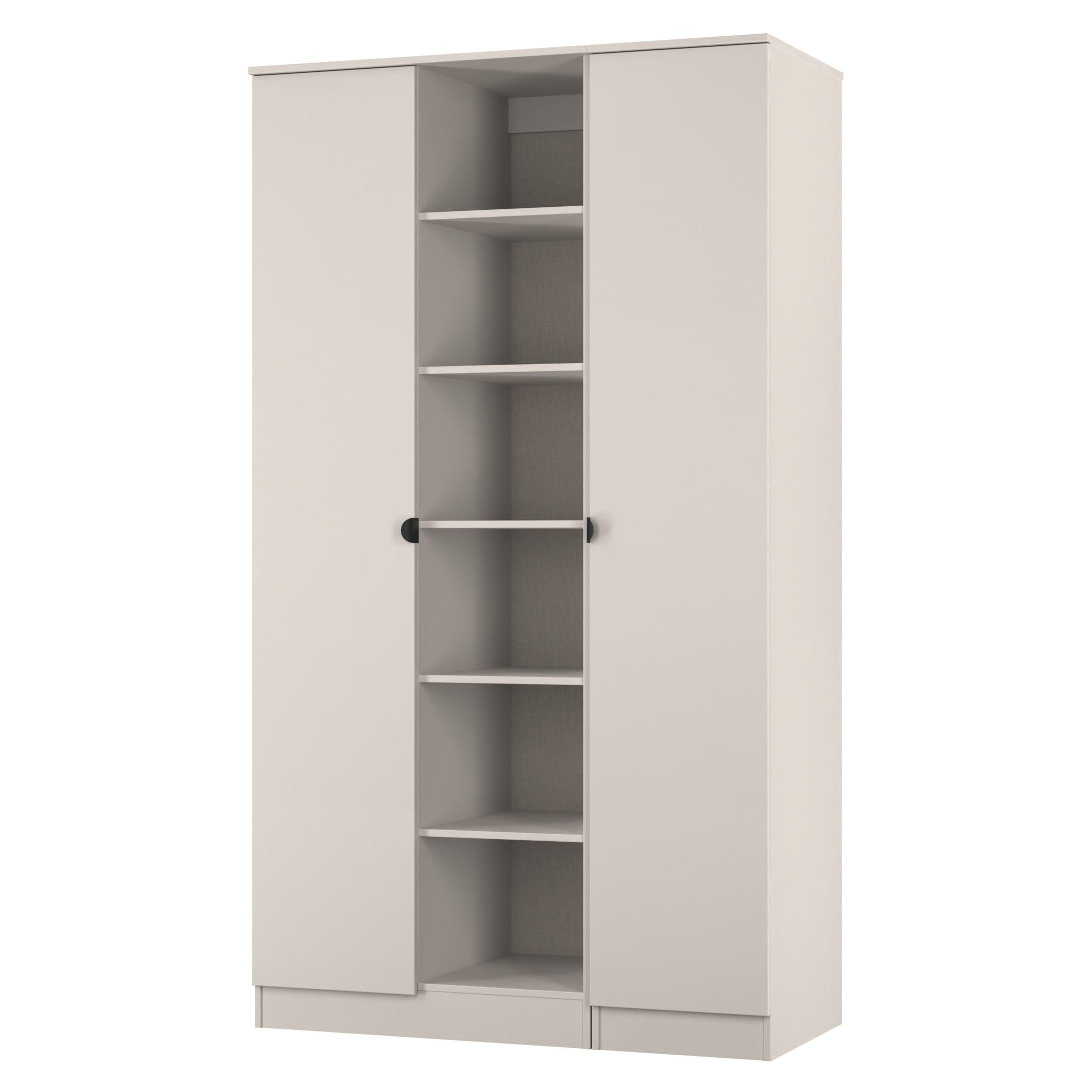 Kashmir Matt - Welcome Furniture - Solomon 2 Door Open Shelf Triple Wardrobe - 3
