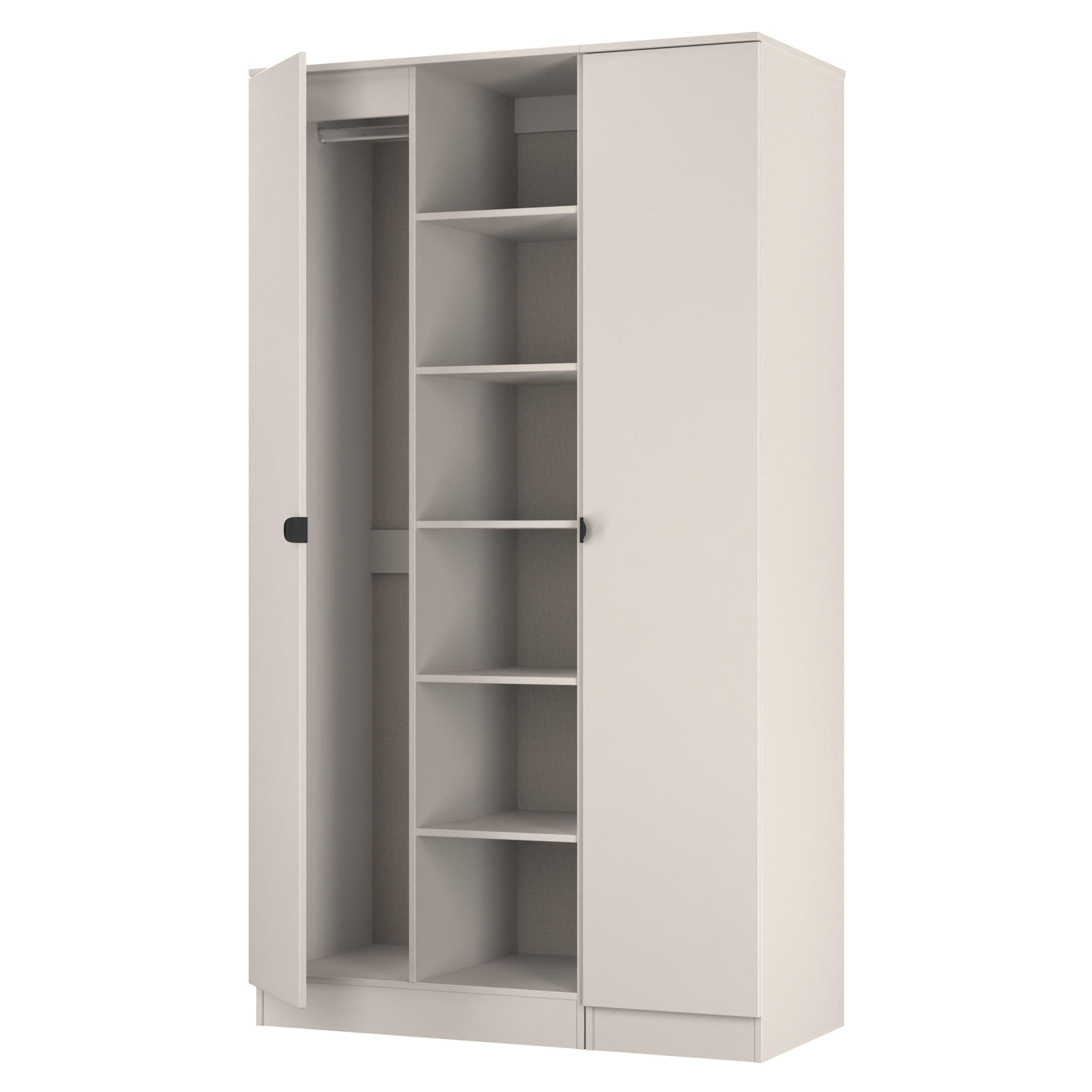 Kashmir Matt - Welcome Furniture - Solomon 2 Door Open Shelf Triple Wardrobe - 5