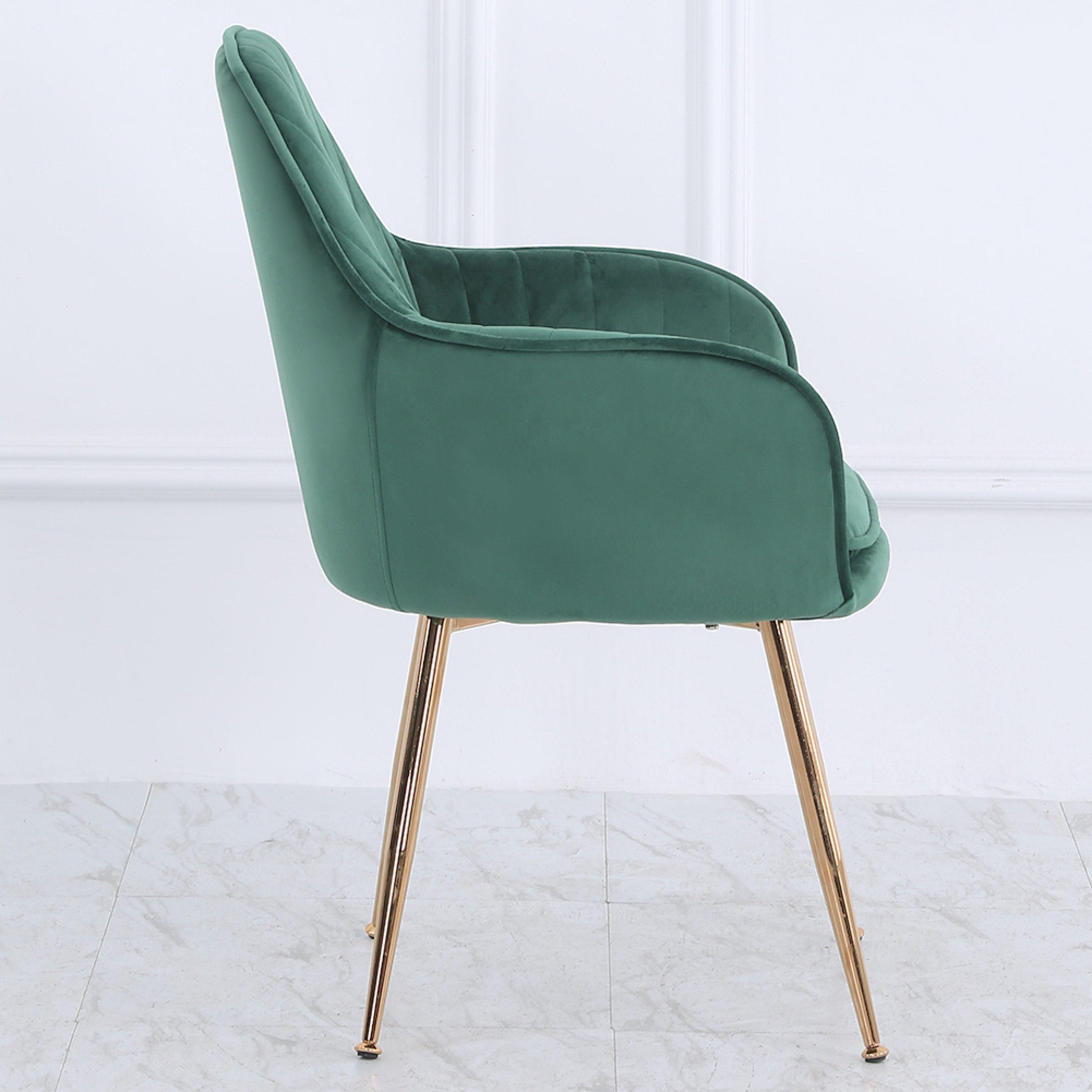 Green - Kabinet UK - 2 Set Modern Velvet Upholstered Dining Chairs - 5