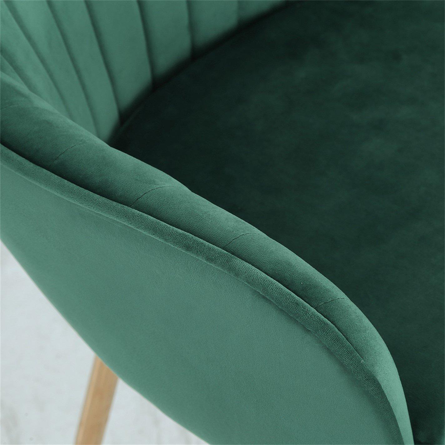 Green - Kabinet UK - 2 Set Modern Velvet Upholstered Dining Chairs - 7
