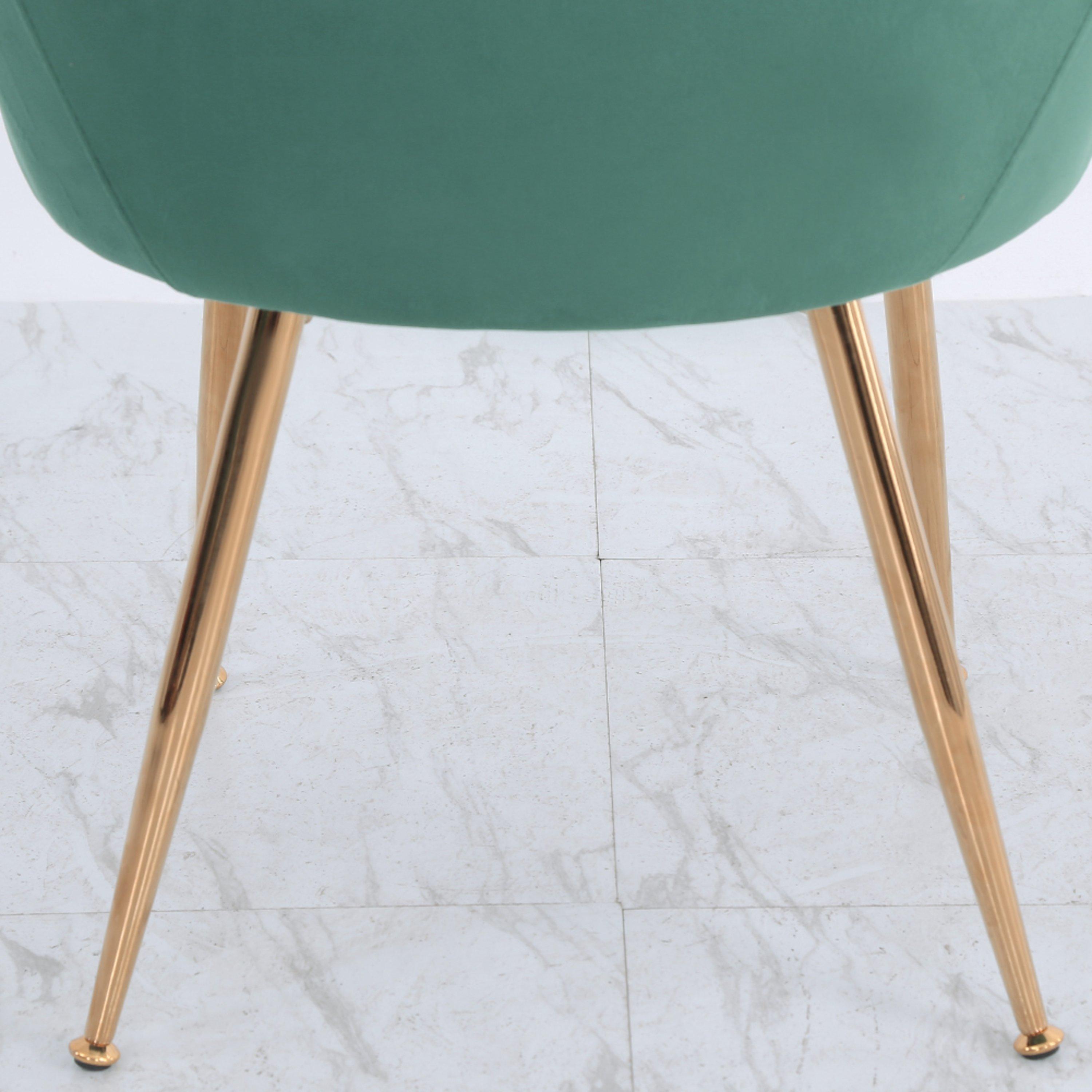 Green - Kabinet UK - 2 Set Modern Velvet Upholstered Dining Chairs - 10