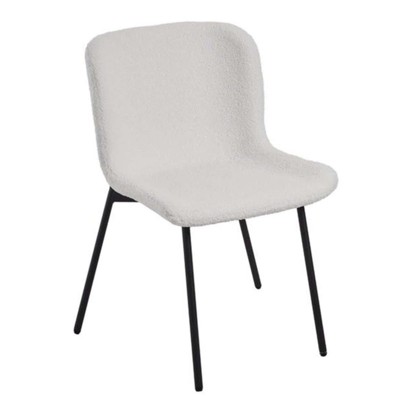 White - Kabinet UK - 2 Set Fleece Upholstered Dining Chair - 3