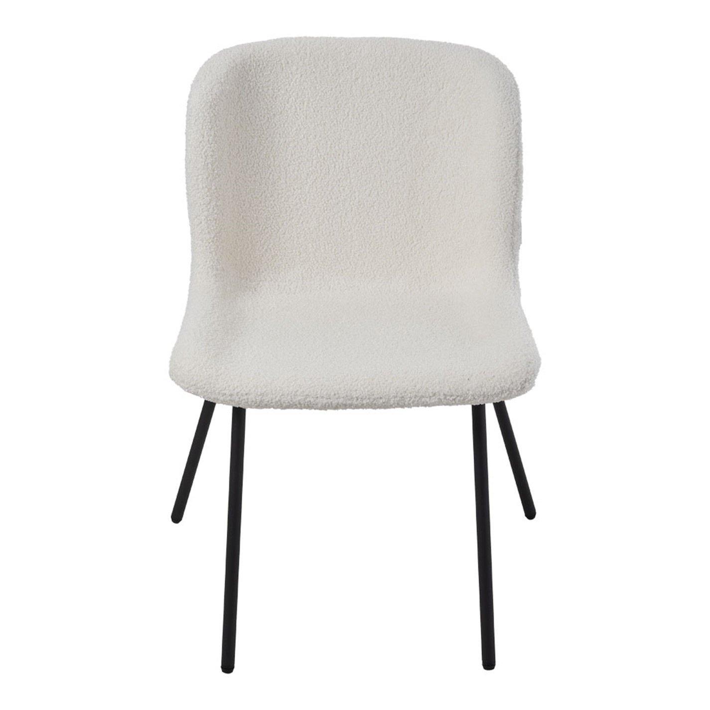White - Kabinet UK - 2 Set Fleece Upholstered Dining Chair - 4