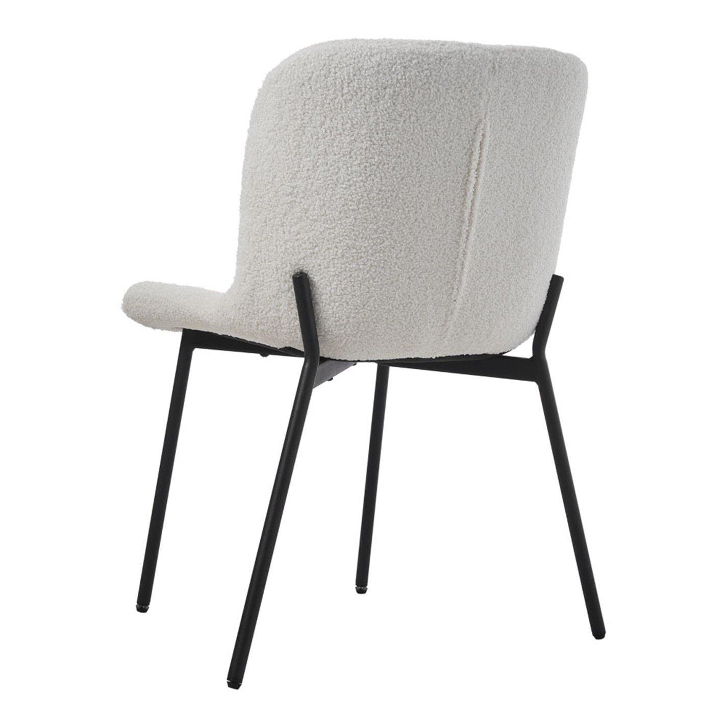 White - Kabinet UK - 2 Set Fleece Upholstered Dining Chair - 5