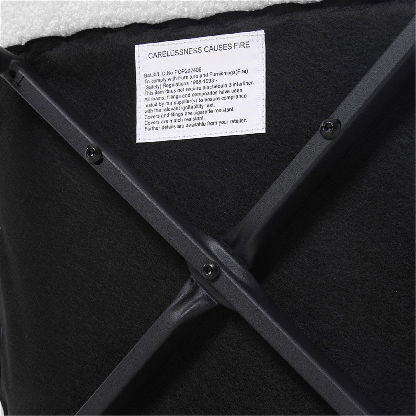 White - Kabinet UK - 2 Set Fleece Upholstered Dining Chair - 6