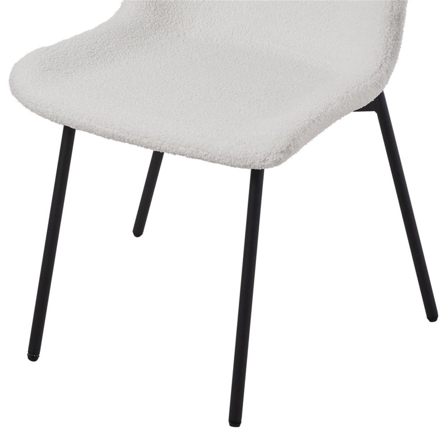 White - Kabinet UK - 2 Set Fleece Upholstered Dining Chair - 7