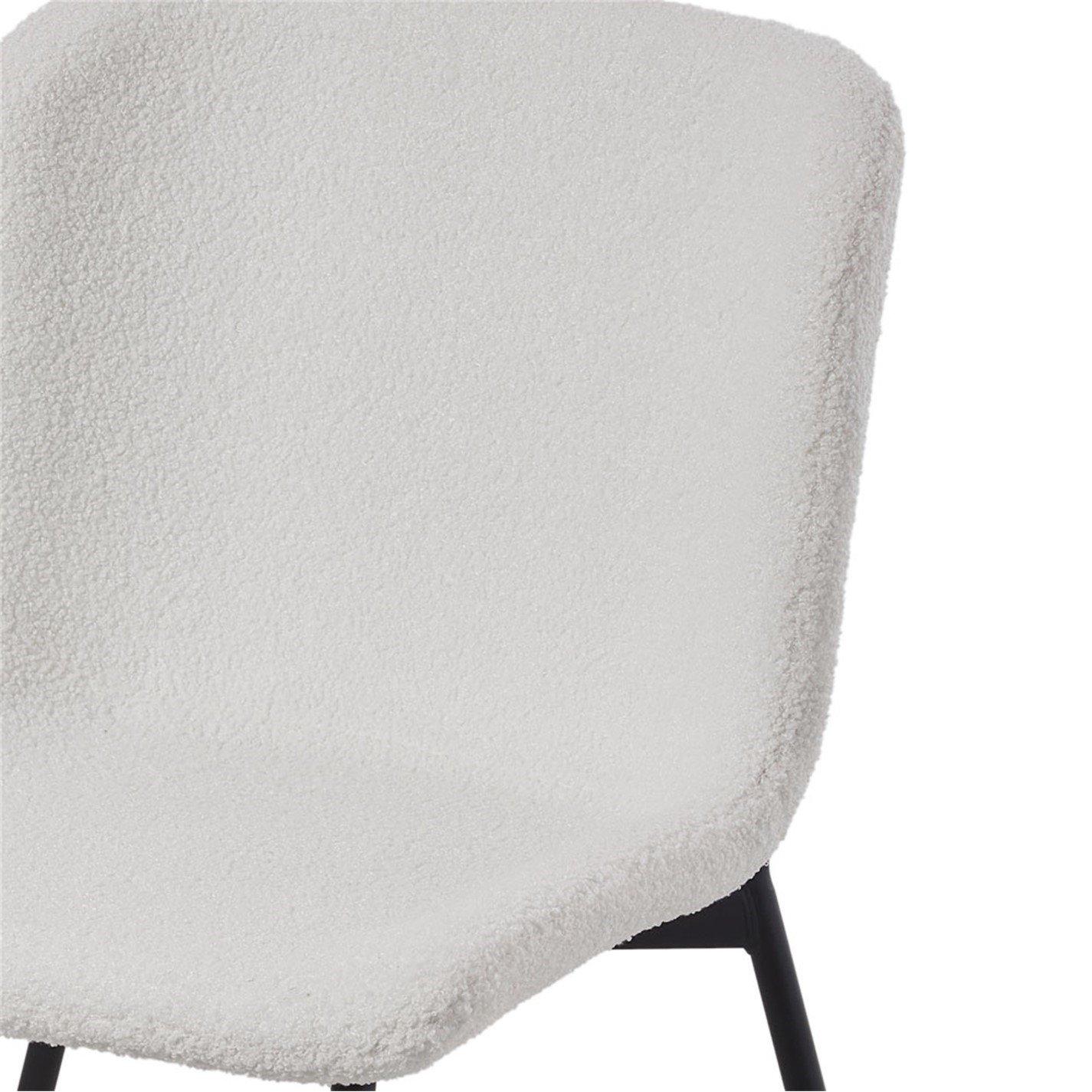 White - Kabinet UK - 2 Set Fleece Upholstered Dining Chair - 8
