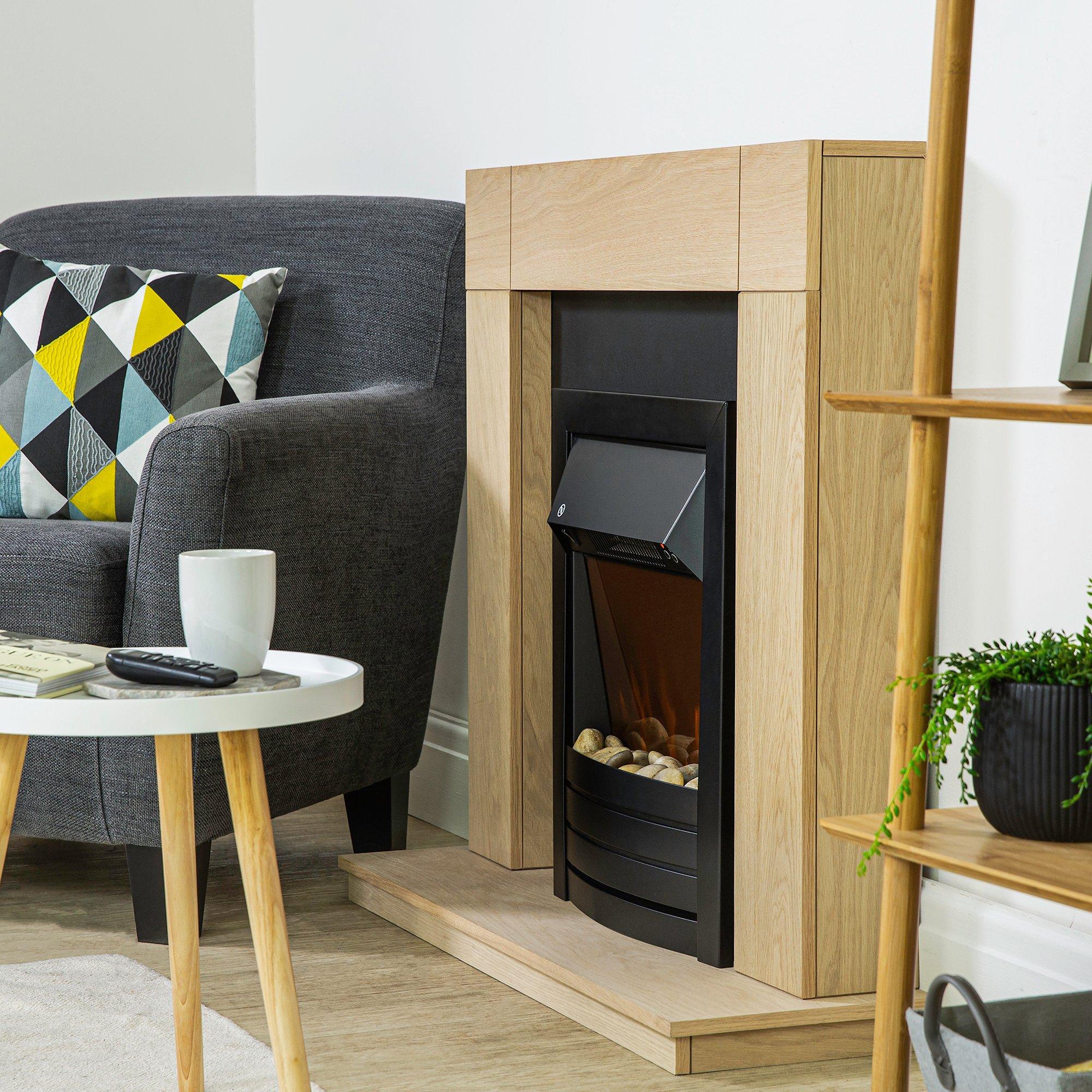 Black - Zanussi - ZEFIST1003B Electric Inset Fire - Cast Iron Effect - 6