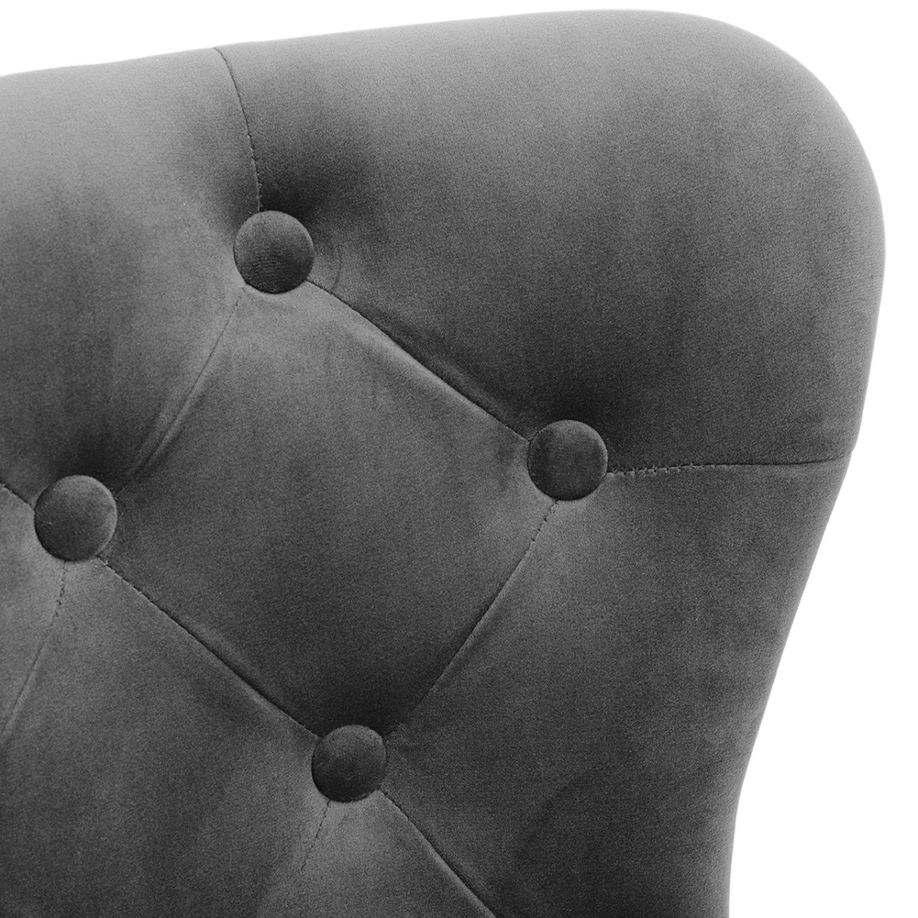 Grey - Kabinet UK - Freestanding Velvet Stool Bar Dining Chairs - 8