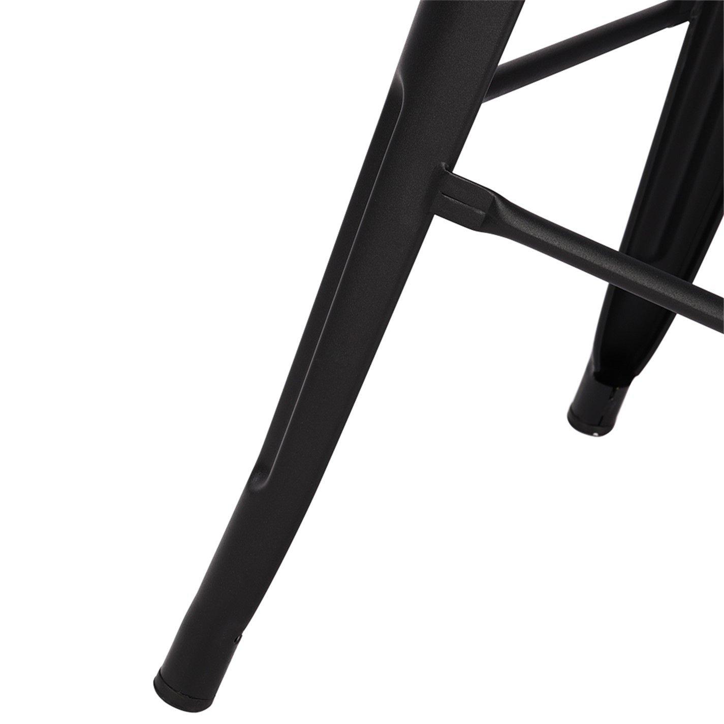 Brown - Kabinet UK - 4 Set Metal Frame Retro Style High Chair Bar Stool - 5