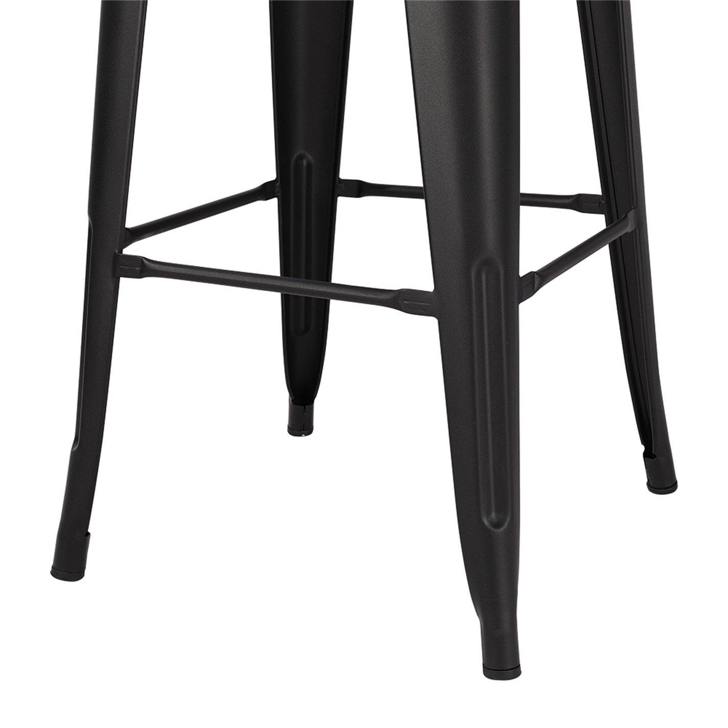 Brown - Kabinet UK - 4 Set Metal Frame Retro Style High Chair Bar Stool - 6