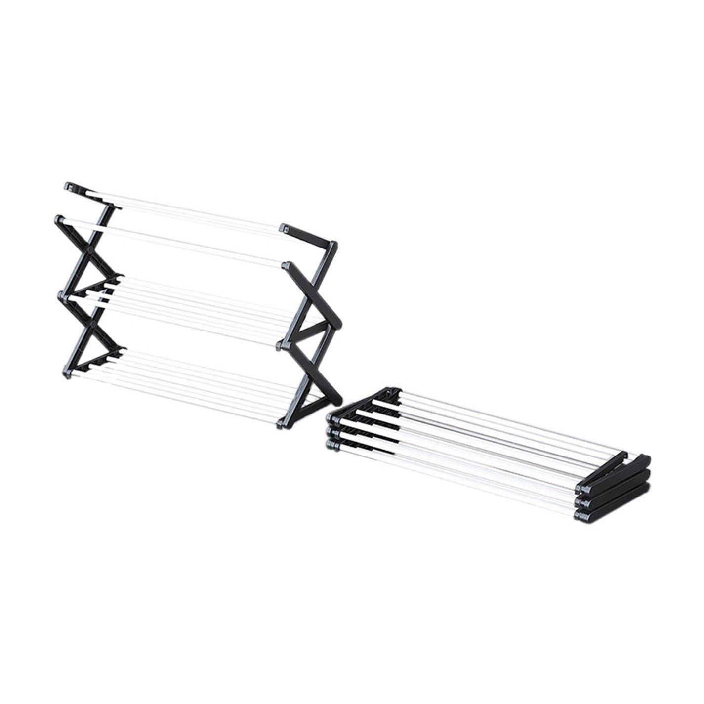 Black - Kabinet UK - Foldable 3-Tier Metal Shoe Rack - 3