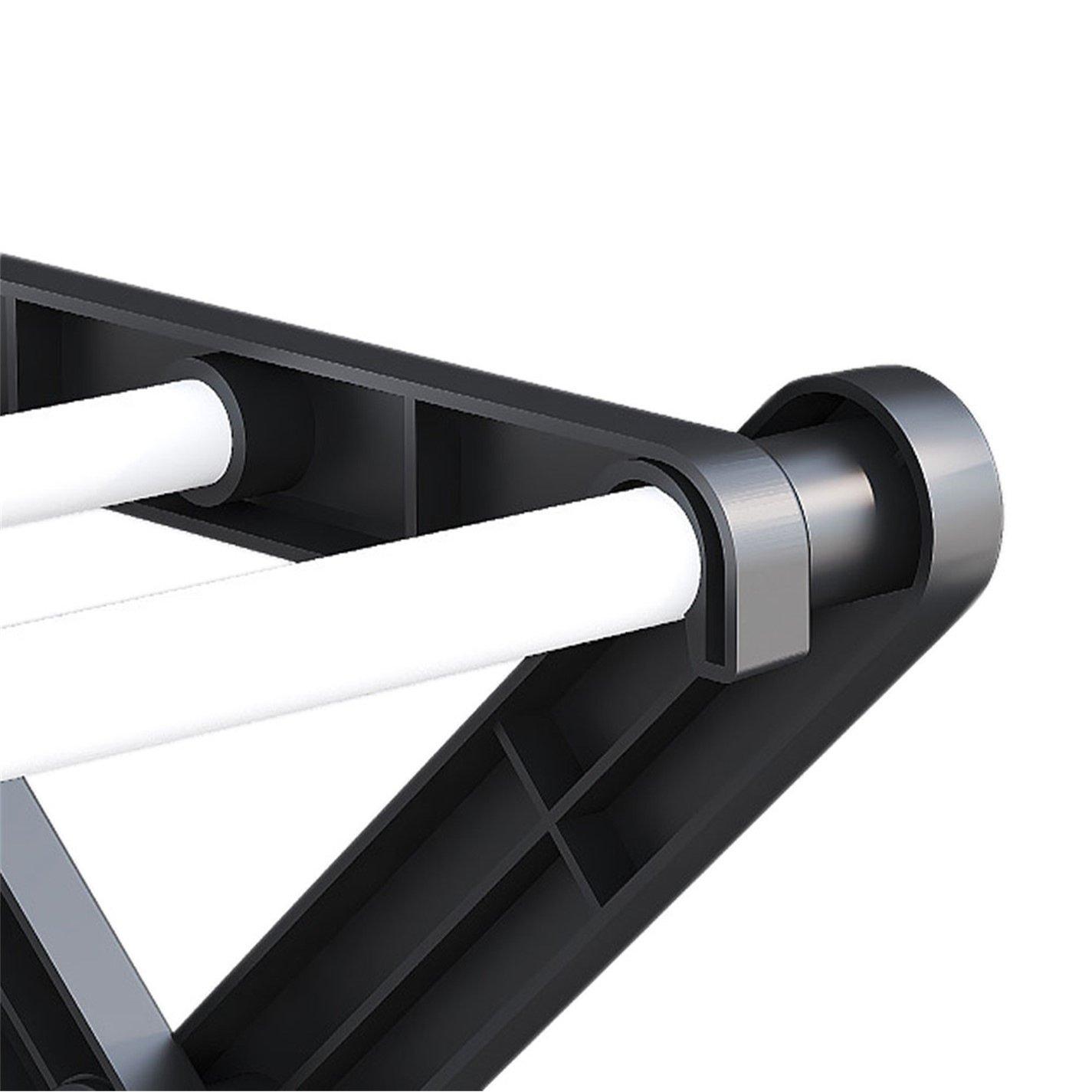 Black - Kabinet UK - Foldable 3-Tier Metal Shoe Rack - 4