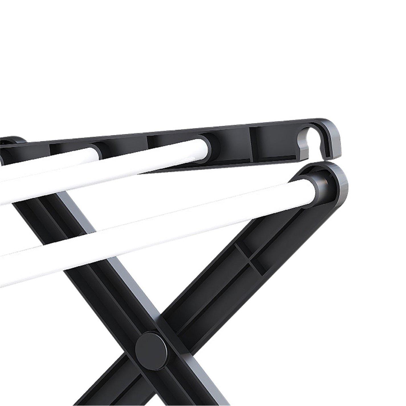 Black - Kabinet UK - Foldable 3-Tier Metal Shoe Rack - 6