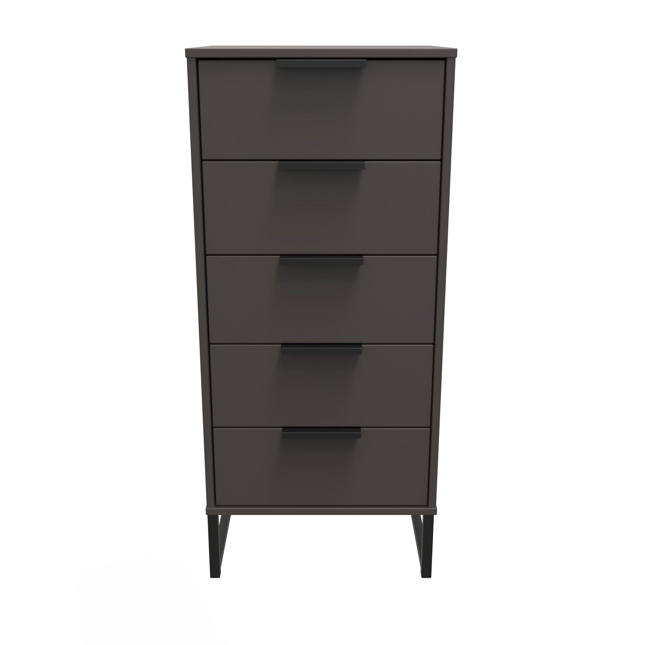 Graphite - Welcome Furniture - Hong Kong  5 Drawer Bedside Cabinet - 1