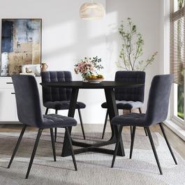 Cottonfy UK 4 Set Tufted Modern Armless Dining Chairs