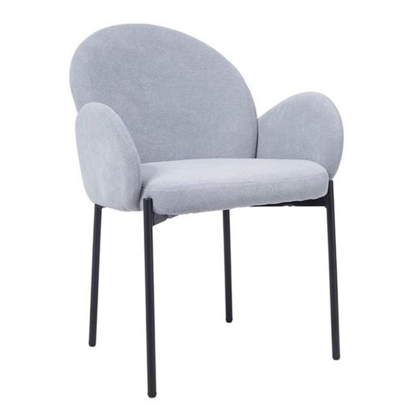 Grey - Kabinet UK - 2 Set Upholstered Dining Chairs with Armrest - 3