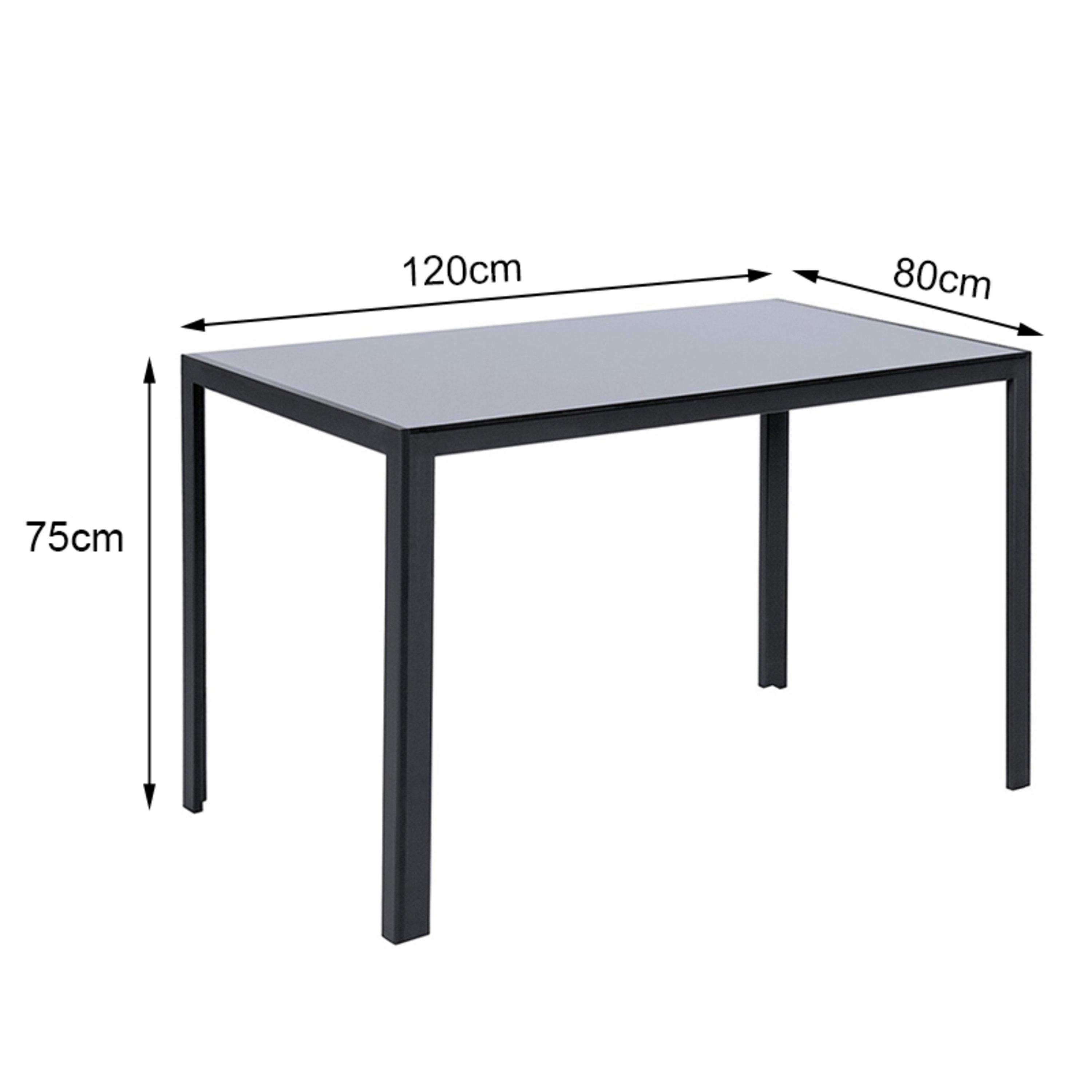 Black - Kabinet UK - Rectangular Tempered Glass Kitchen Dining Table - 4
