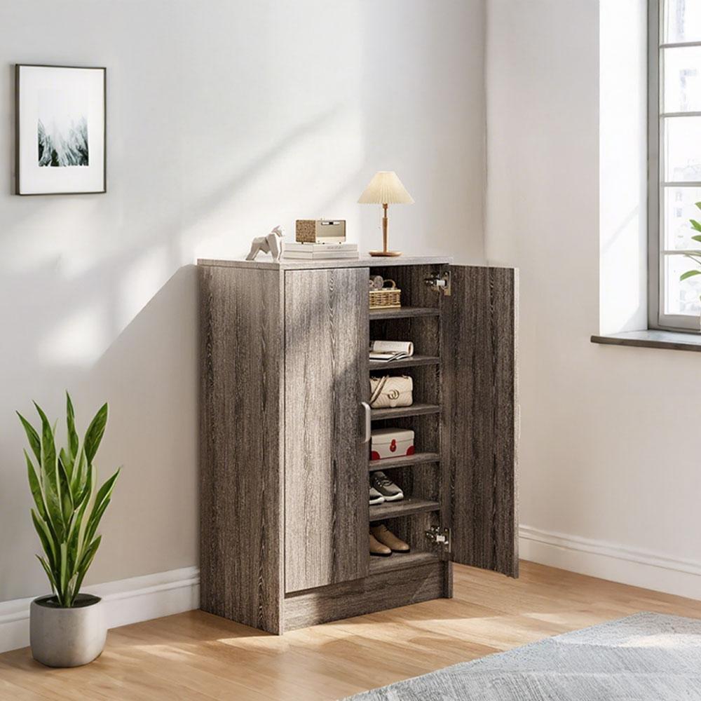 Grey - Kabinet UK - 6-Tier Wood Grain Shoe Storage Cabinet - 1