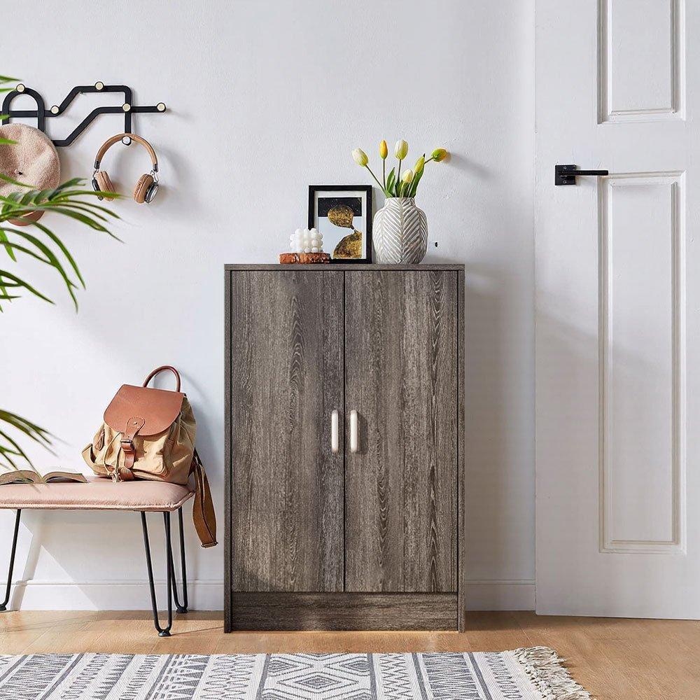 Grey - Kabinet UK - 6-Tier Wood Grain Shoe Storage Cabinet - 2