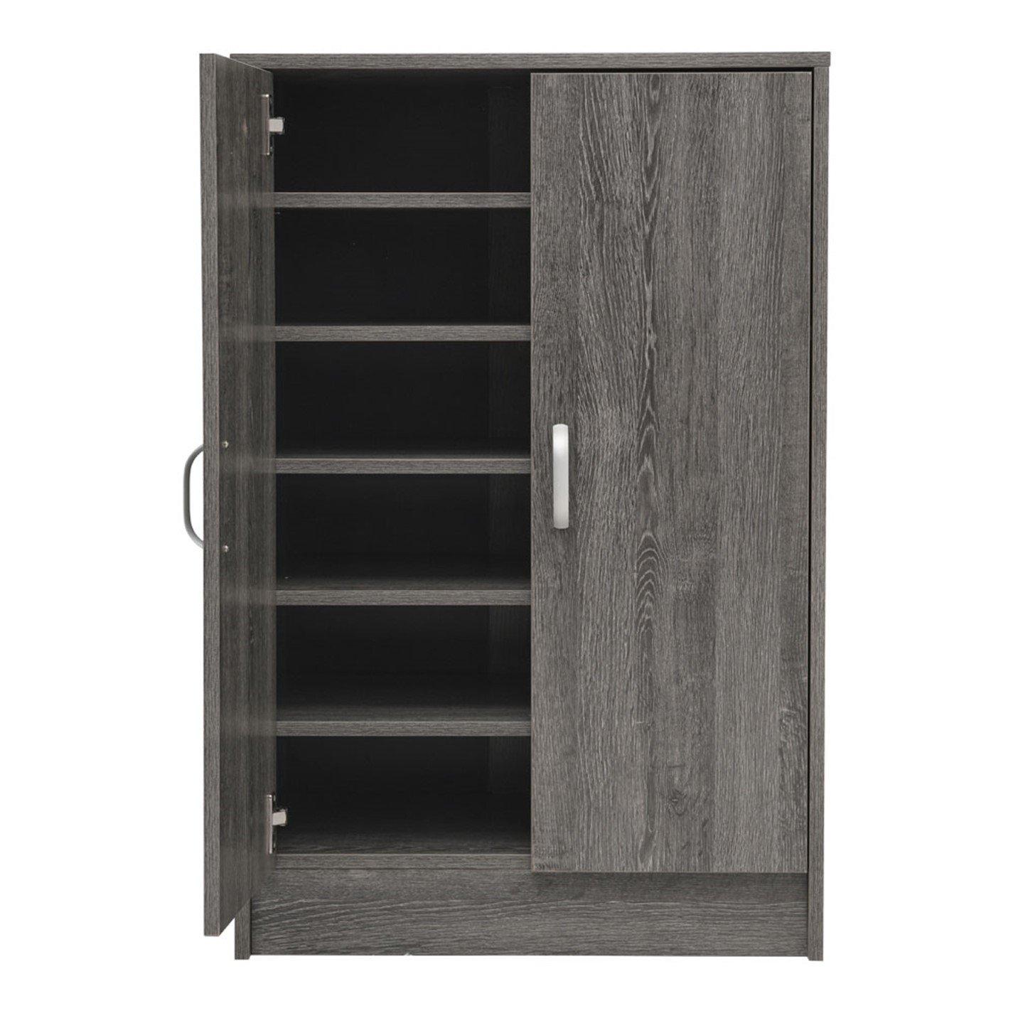 Grey - Kabinet UK - 6-Tier Wood Grain Shoe Storage Cabinet - 4