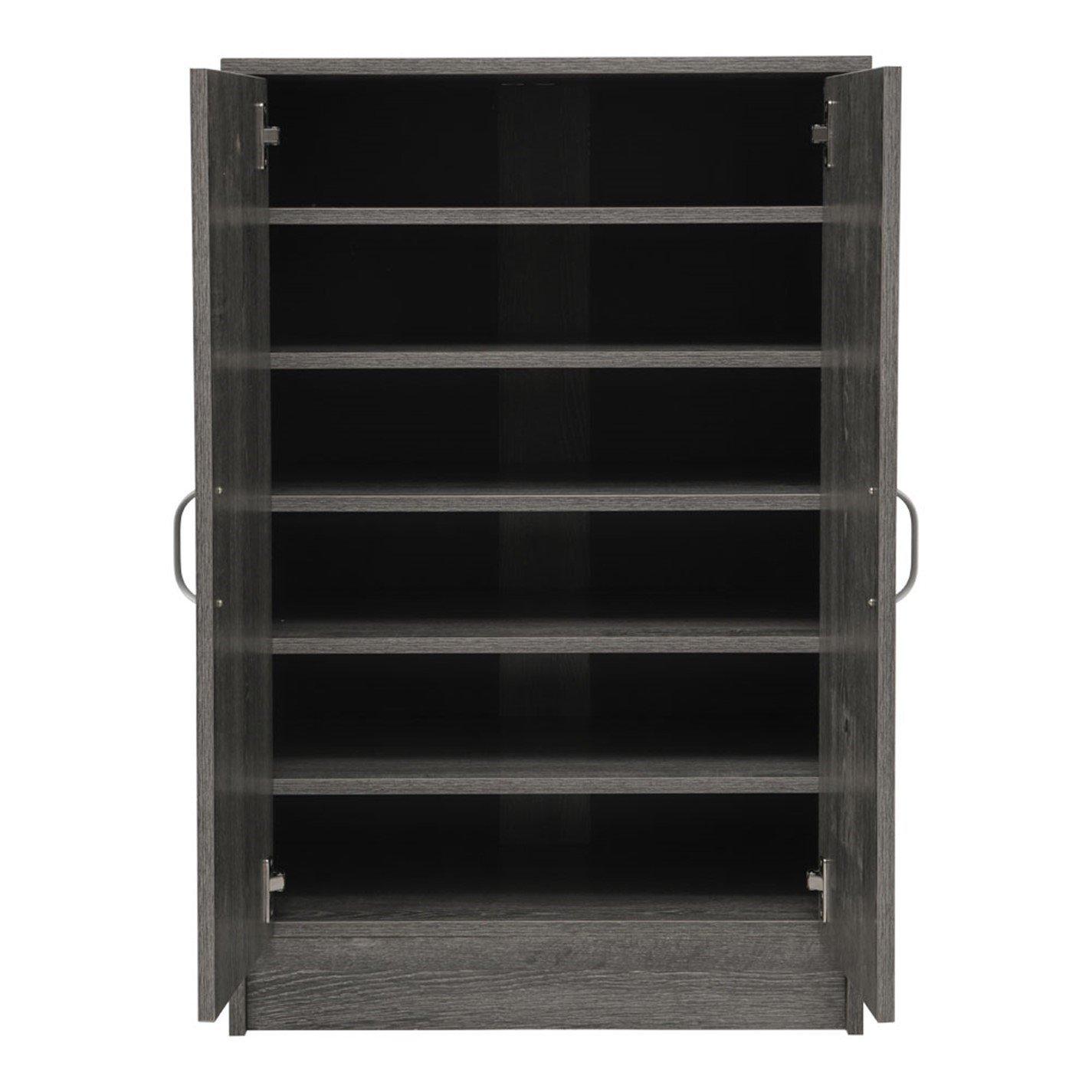 Grey - Kabinet UK - 6-Tier Wood Grain Shoe Storage Cabinet - 5