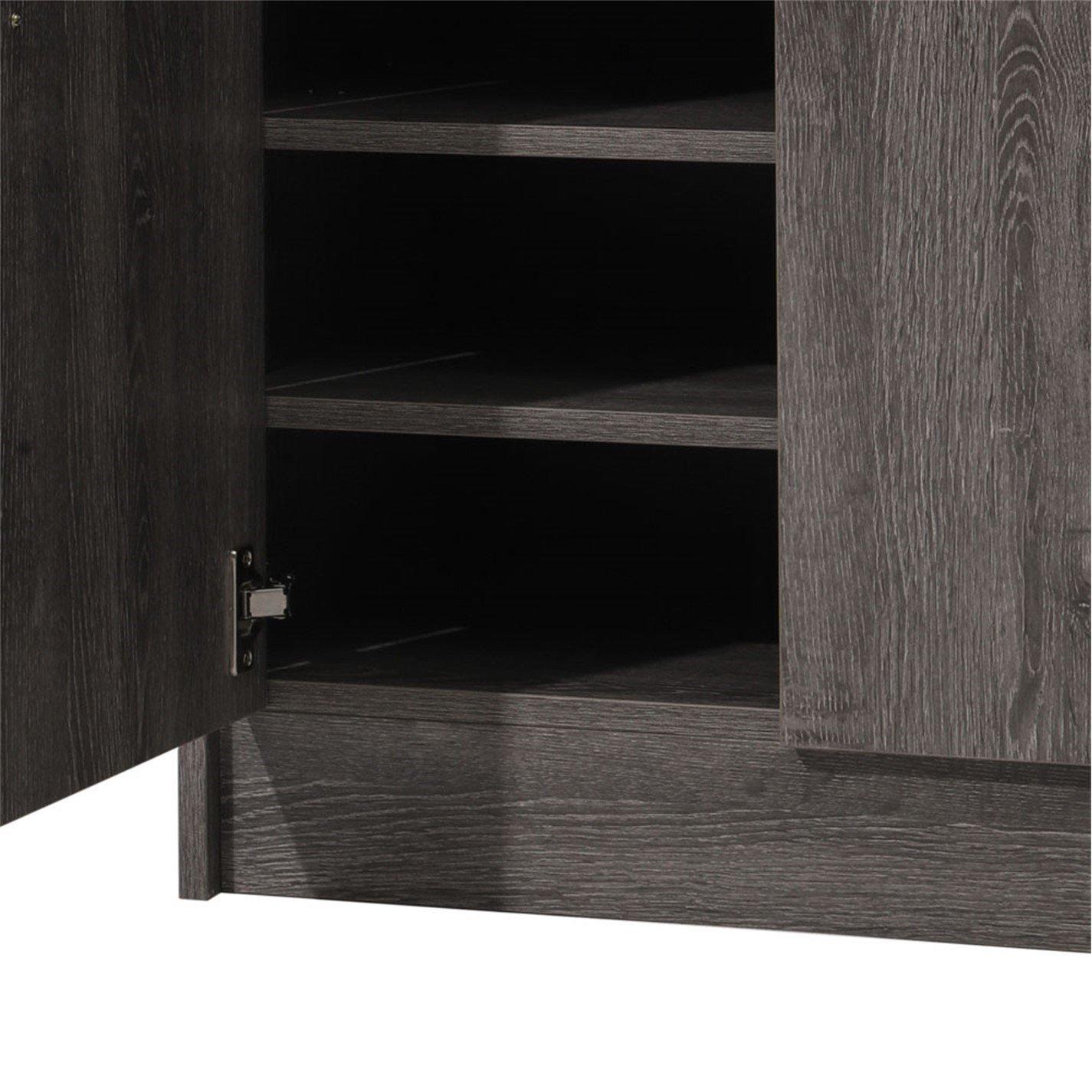 Grey - Kabinet UK - 6-Tier Wood Grain Shoe Storage Cabinet - 8