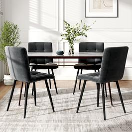 Cottonfy UK 4 Set Modern Frosted Velvet Dining Chairs