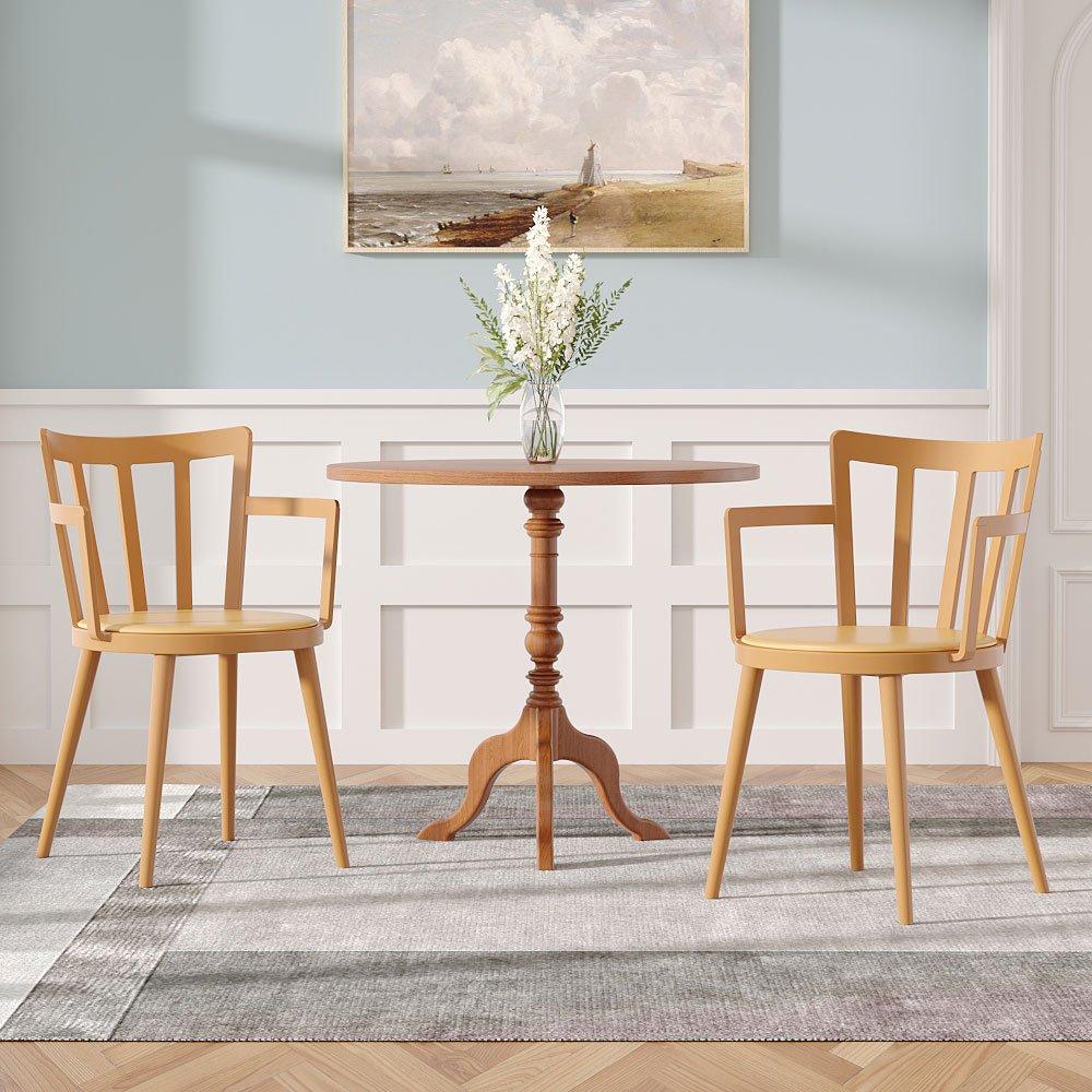 Orange - Kabinet UK - 4Pcs PU Leather Plastic Dining Chairs - 2