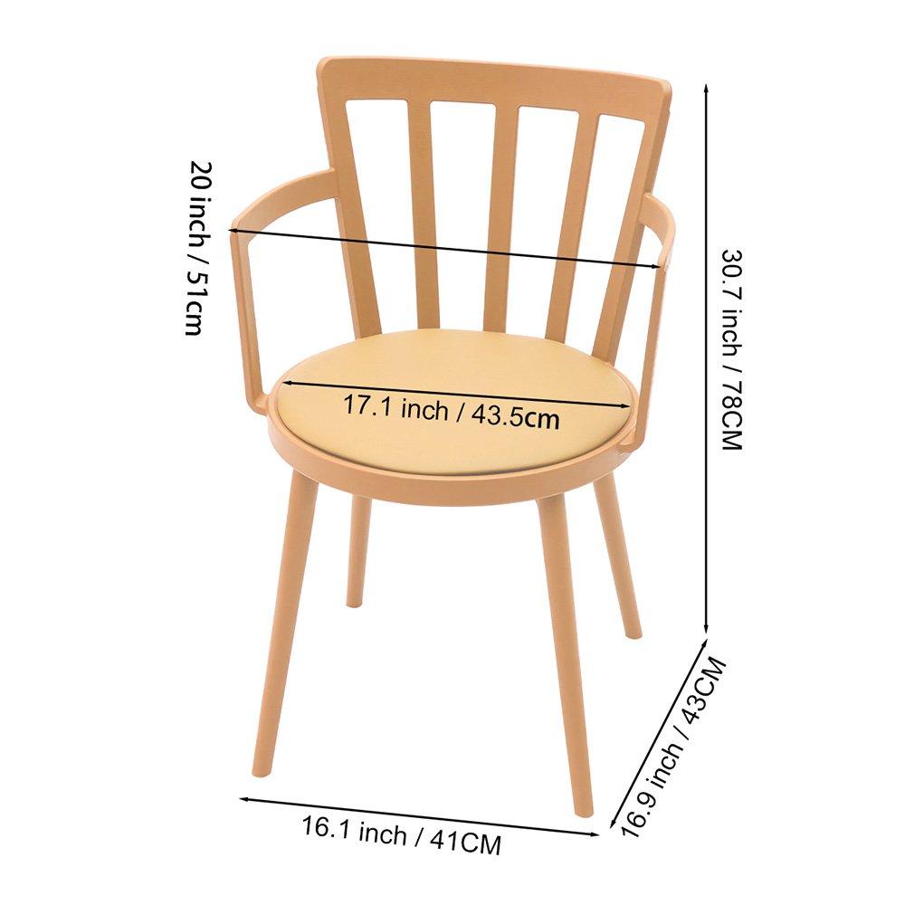 Orange - Kabinet UK - 4Pcs PU Leather Plastic Dining Chairs - 8