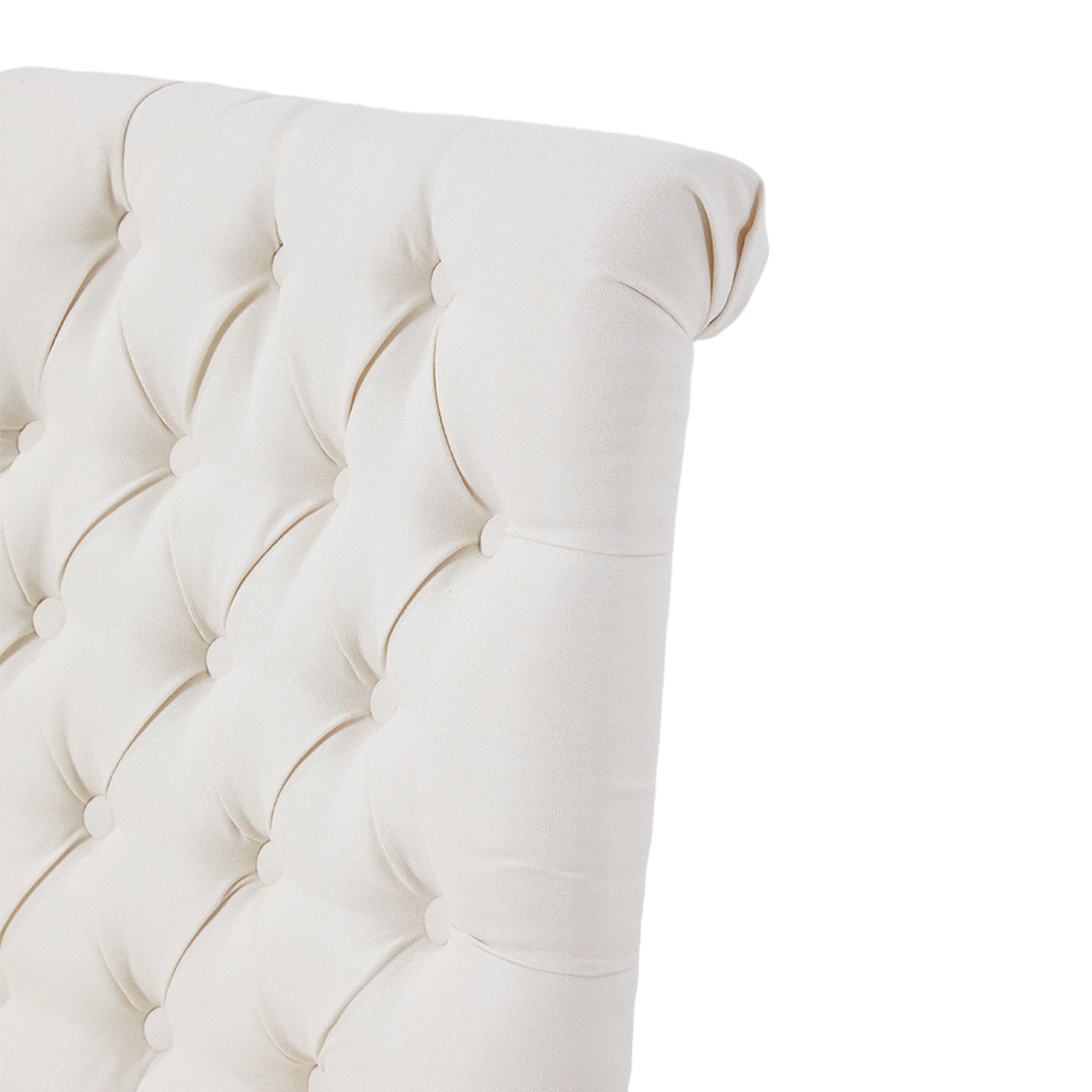 White - Kabinet UK - Linen Buttoned Upholstered Dining Chair - 4