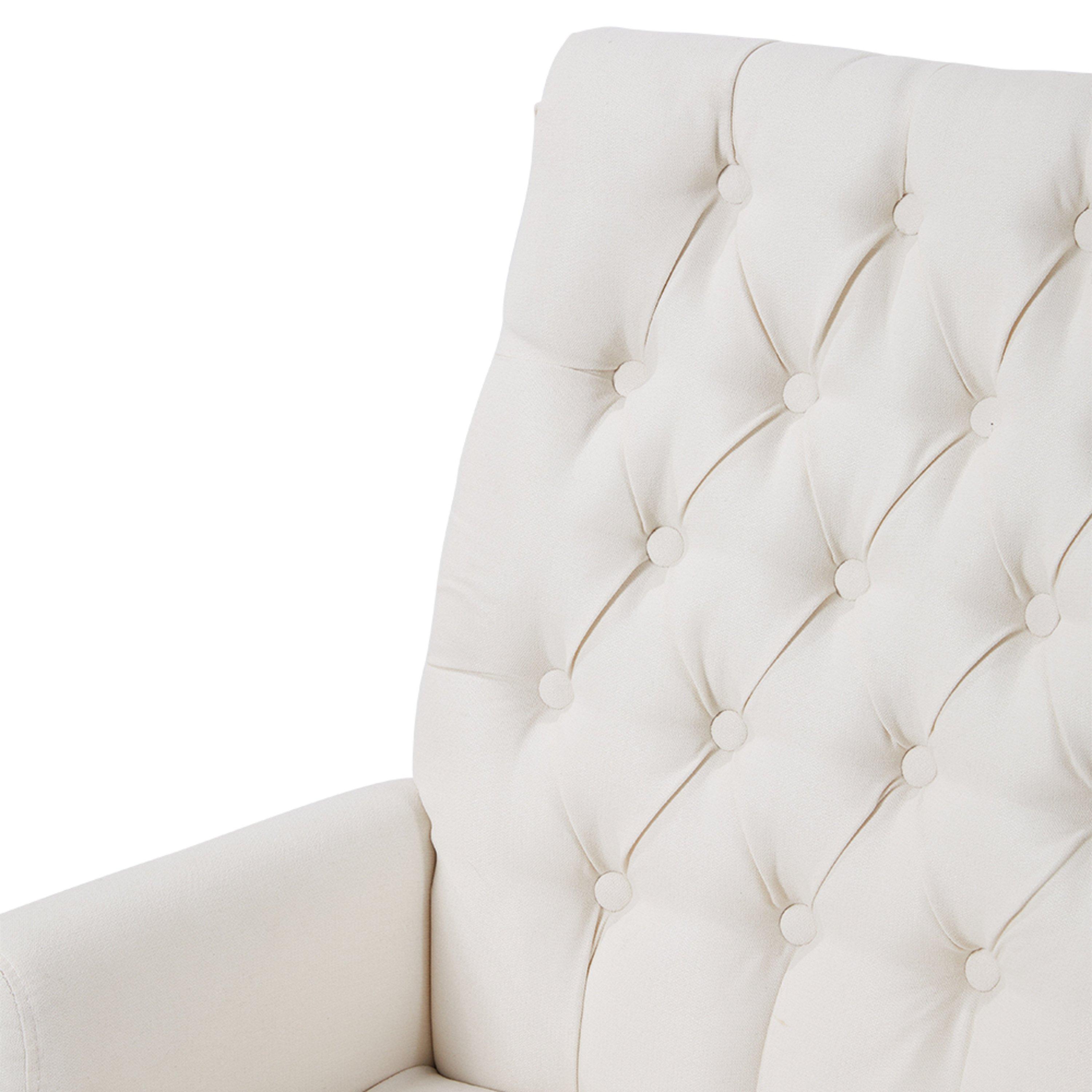 White - Kabinet UK - Linen Buttoned Upholstered Dining Chair - 5