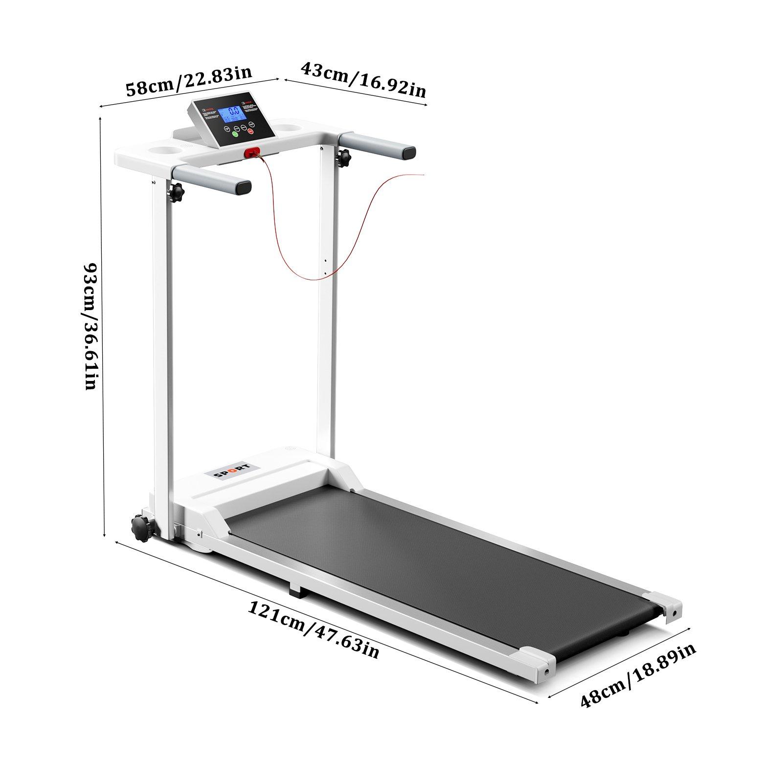 White - LIFE IDEAS SPORT - Folding Protective Indoor Treadmill - 13